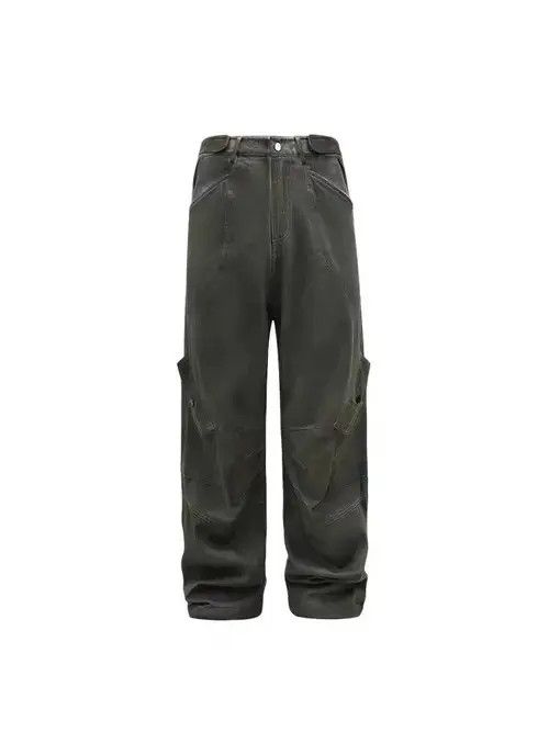 Japanese Brand Retro Scimitar Pocket Distressed Wide Leg Jeans Size US 32 / EU 48 - 6 Thumbnail