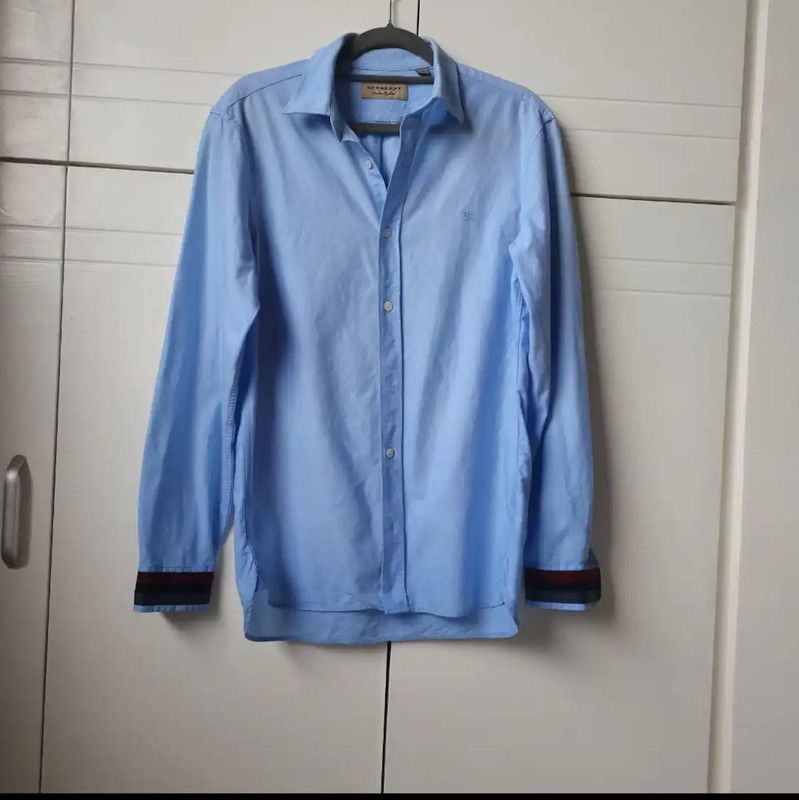 Burberry Burberry Blue Cotton Long Sleeve Shirt Size US XXL / EU 58 / 5 - 1 Thumbnail