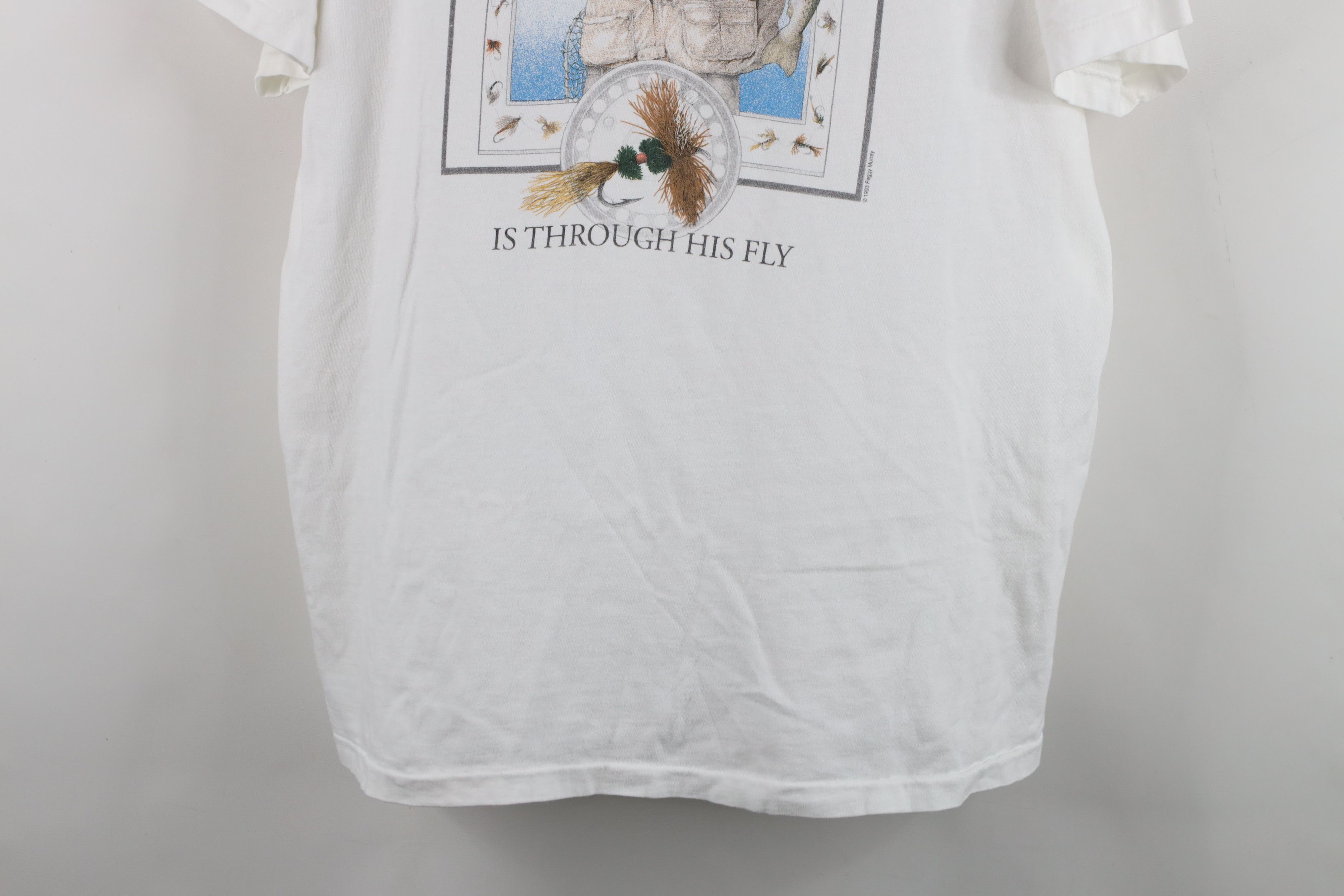 Vintage Vintage 90s Streetwear A Mans Heart Through His Fly T-Shirt Size US XL / EU 56 / 4 - 3 Thumbnail