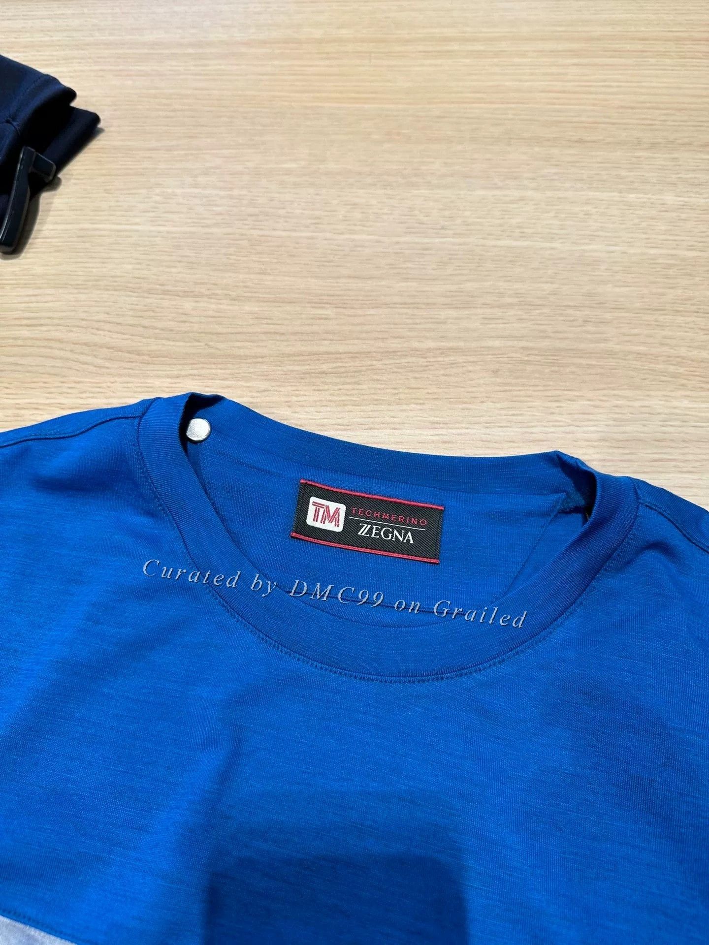 Ermenegildo Zegna Zegna Blue Wool Short-Sleeve T-Shirt Size US XL / EU 56 / 4 - 7 Thumbnail