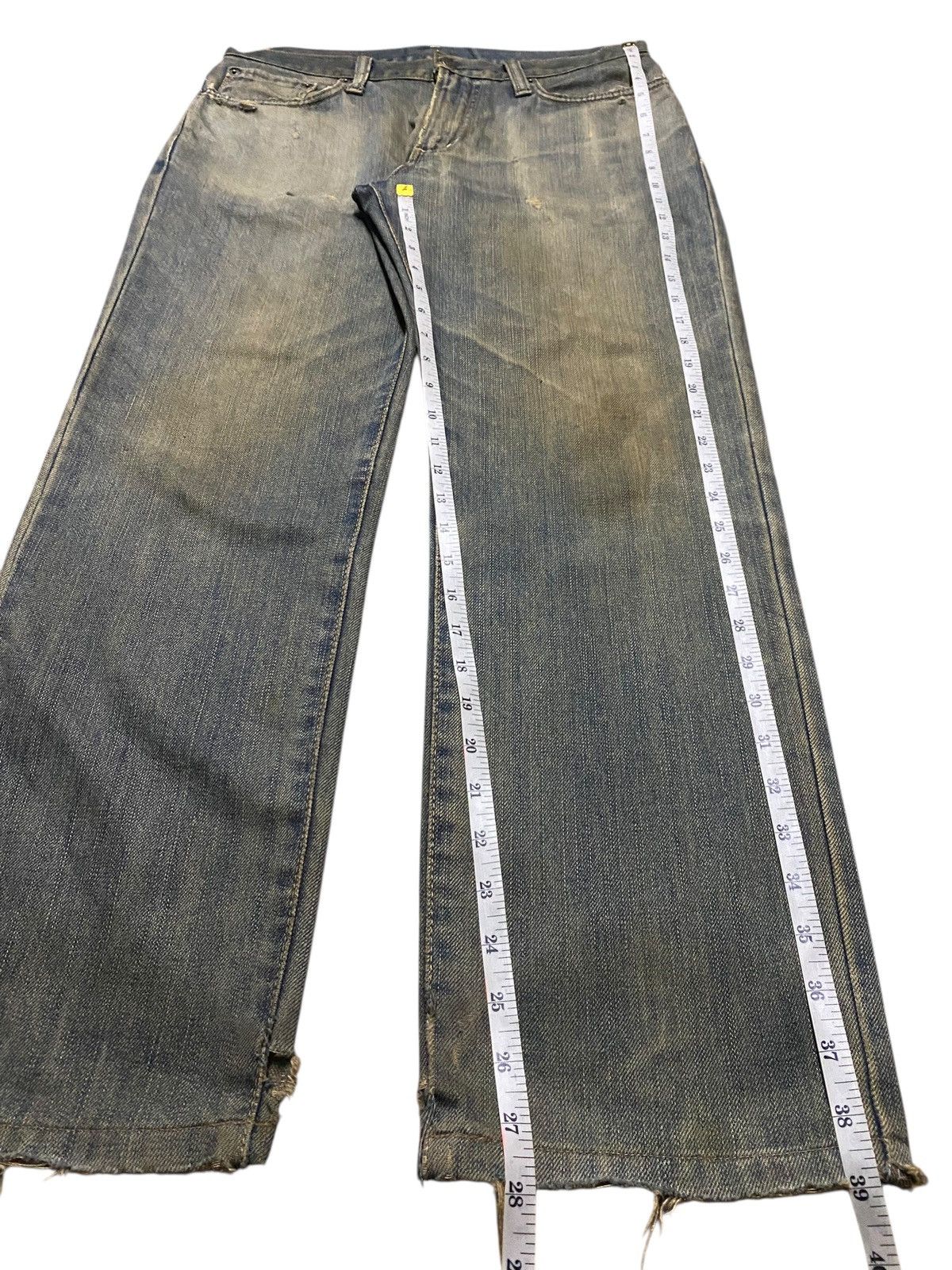 Junya Watanabe Vintage Edwin 403 Mud Wash Distressed Loose Size US 33 - 14 Thumbnail