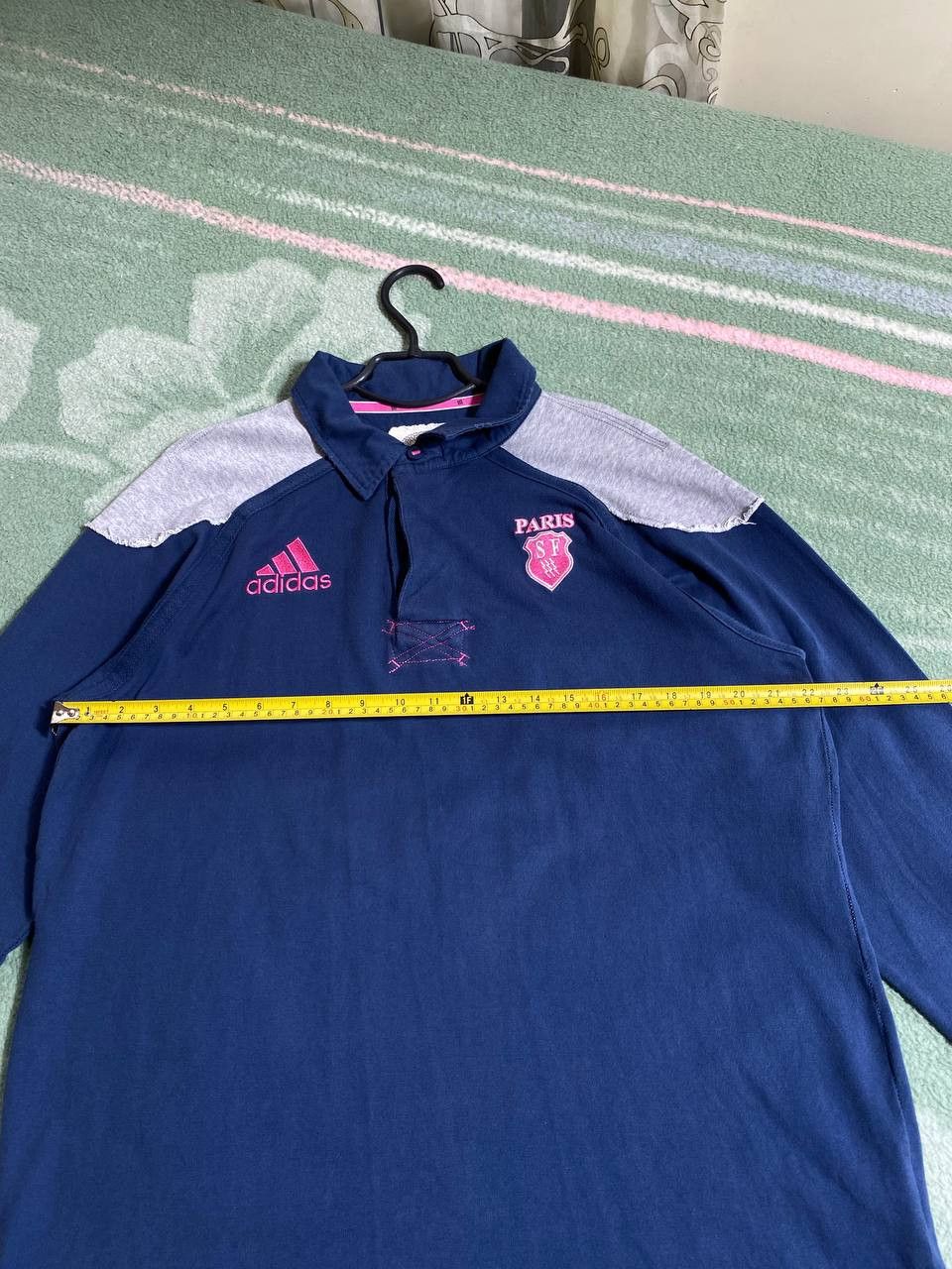 Adidas × Vintage Vintage Adidas 00s Box Big Logo Navy Crewneck Sweatshirt Size US XXL / EU 58 / 5 - 23 Thumbnail