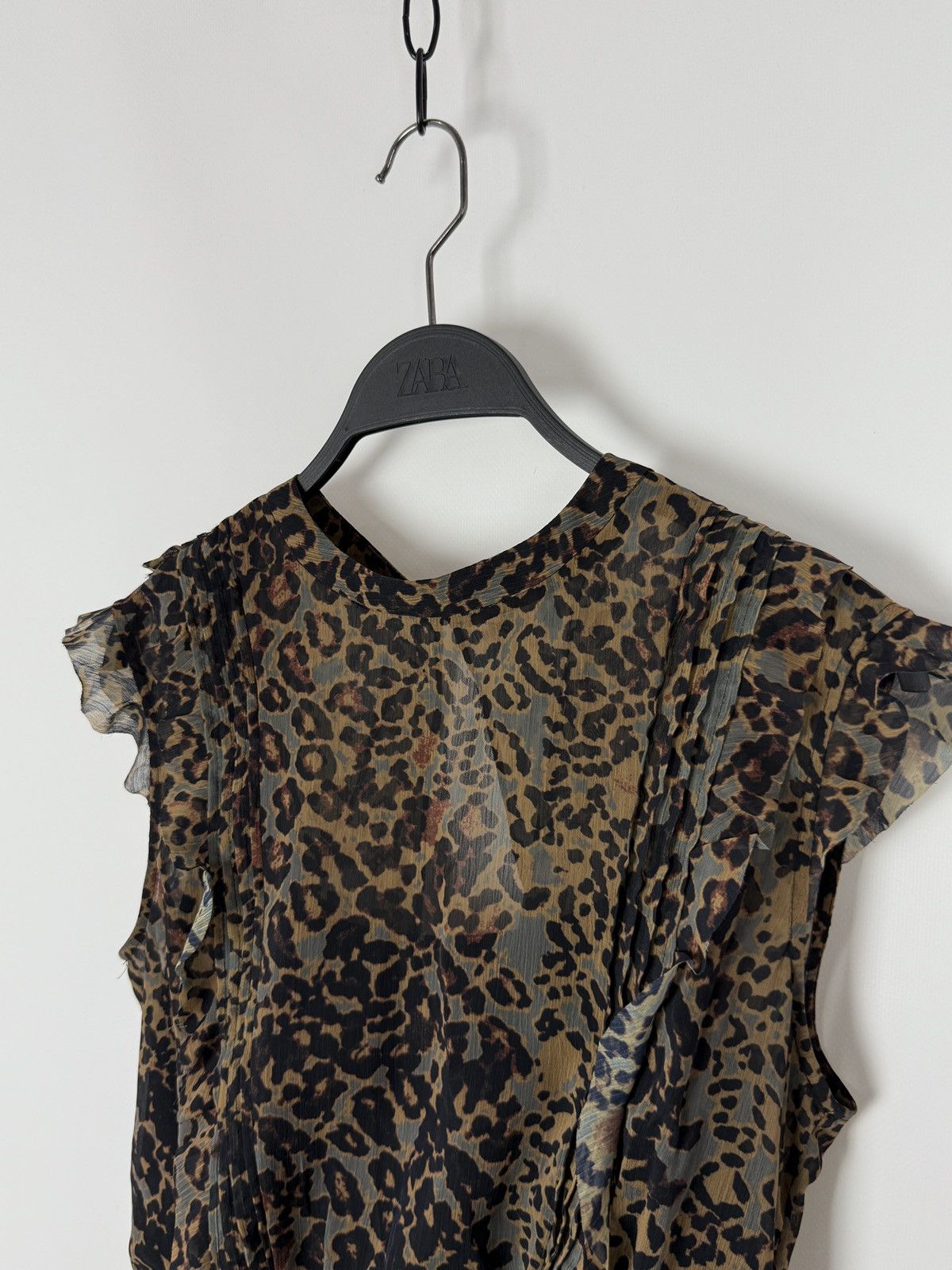 Allsaints Allsaints Hali Halftone Cheetah Ruffled Mini Dress US6 EU38 Size M / US 6-8 / IT 42-44 - 3 Thumbnail