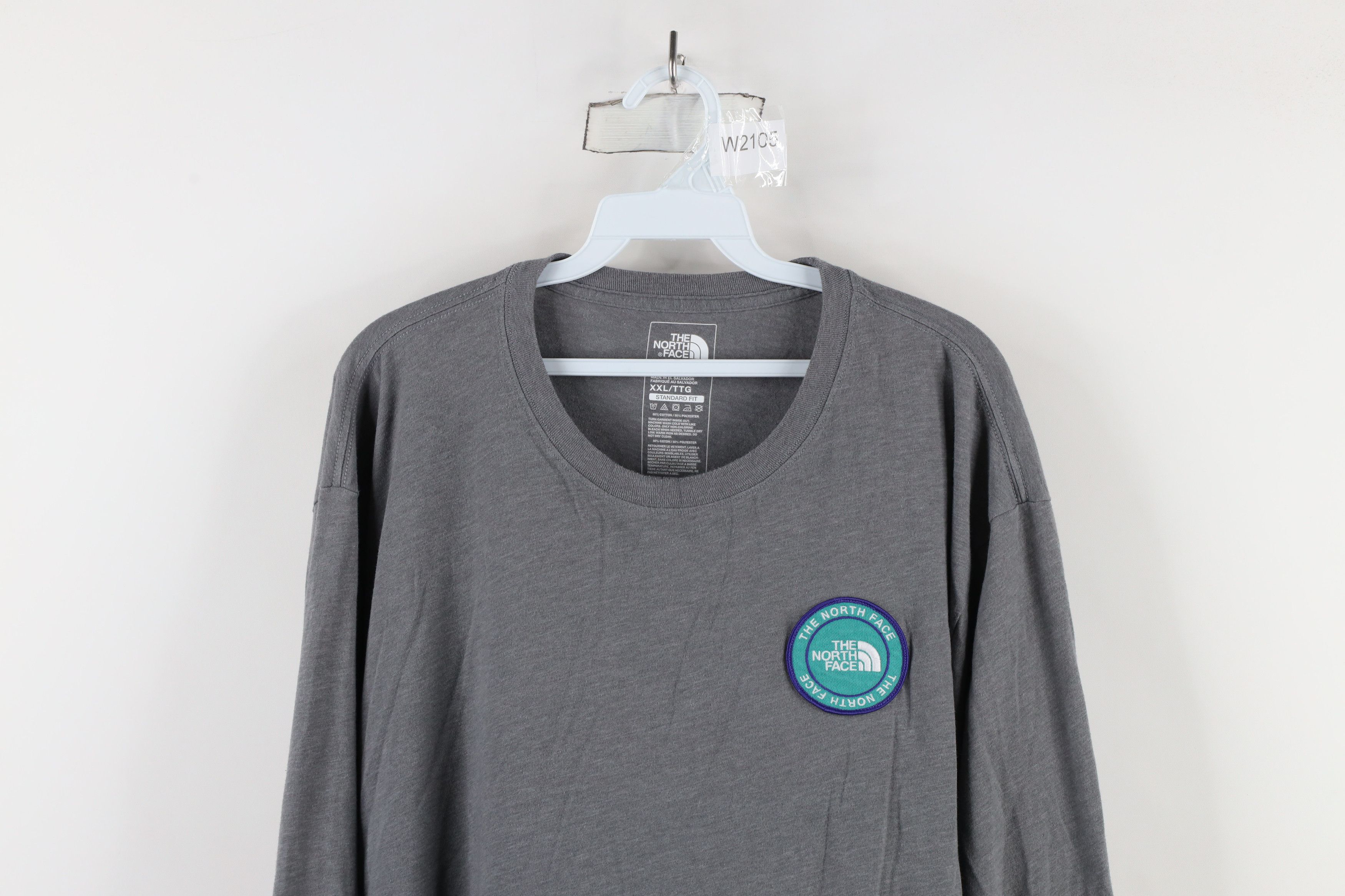 The North Face × Vintage The North Face Fit Spell Out Patch Long Sleeve T-Shirt Gray Size US XXL / EU 58 / 5 - 2 Thumbnail