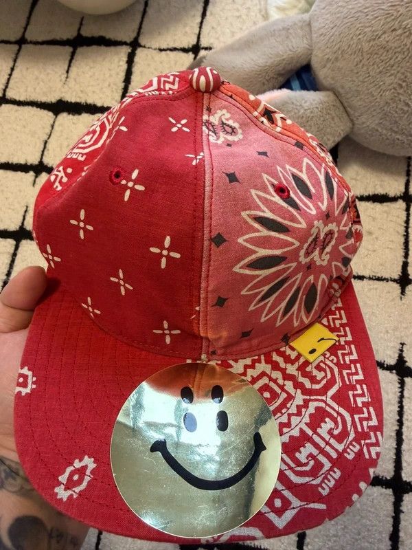 Kapital Patchwork Paisley Print Red Adjustable Baseball Cap