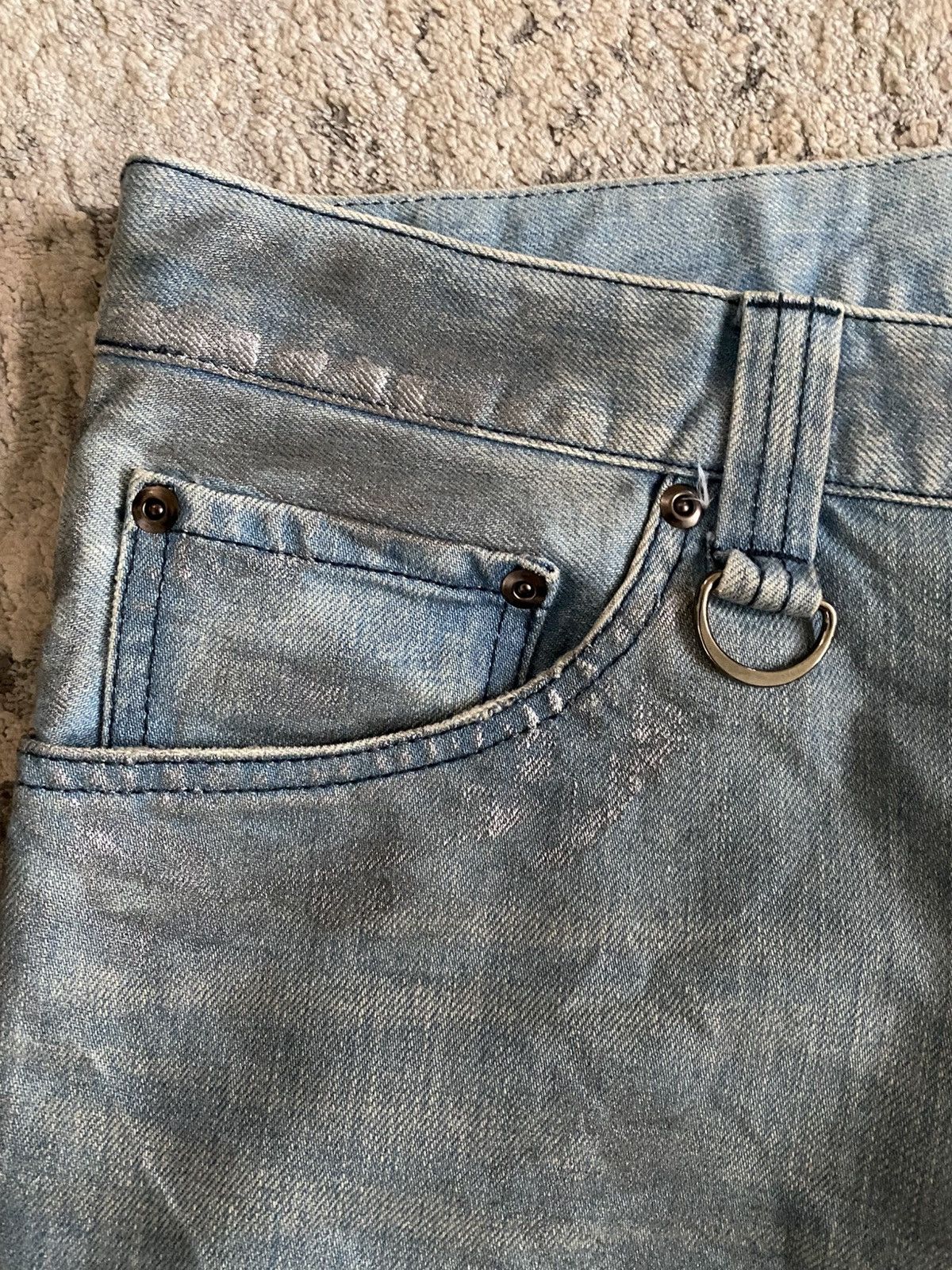 Japanese Brand The Twelve - Metallic Coated Double Pocket Bleu Claire Denim Size US 34 / EU 50 - 3 Thumbnail