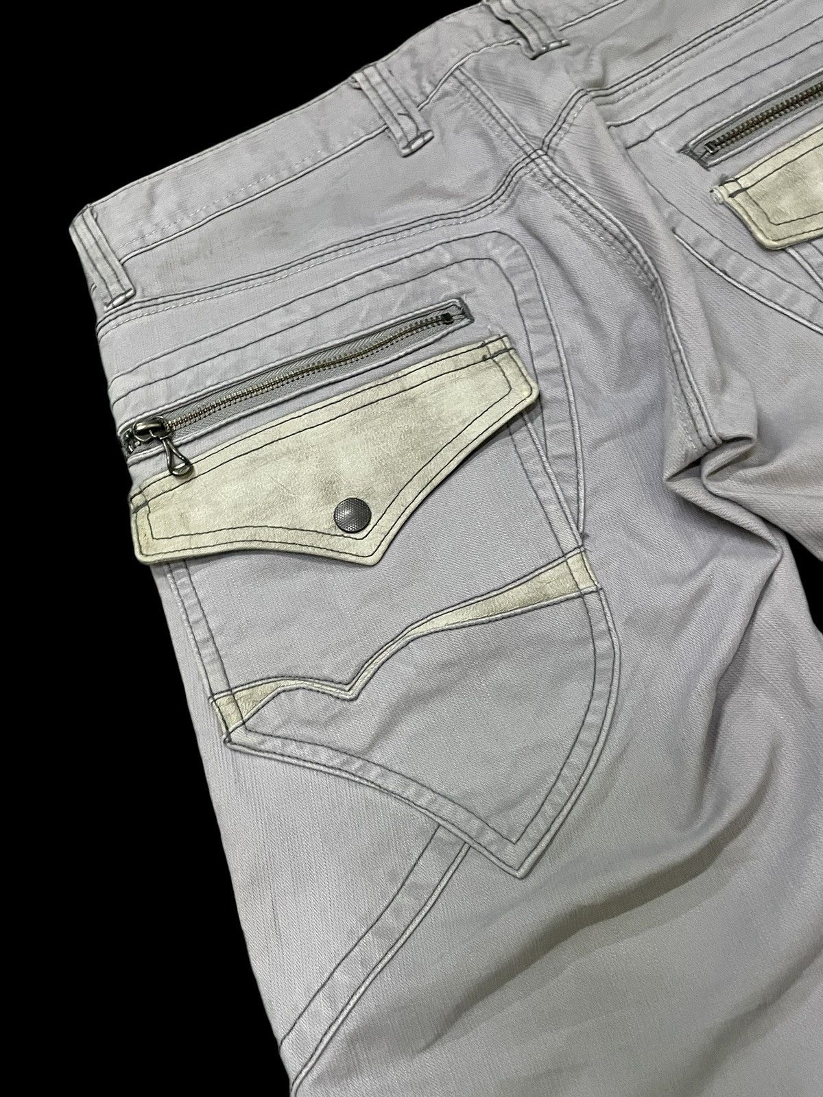 BUFFALO BOBS × Nicole Club × Shellac Nicole Club Smokey Gray Bush Pocket Flared Denim Pants Size US 32 / EU 48 - 19 Thumbnail