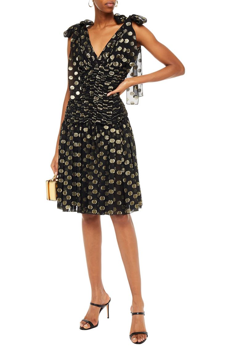 Dolce & Gabbana o1y0825 Sleeveless Midi Dress in Black/Gold Size M / US 6-8 / IT 42-44 - 2 Thumbnail
