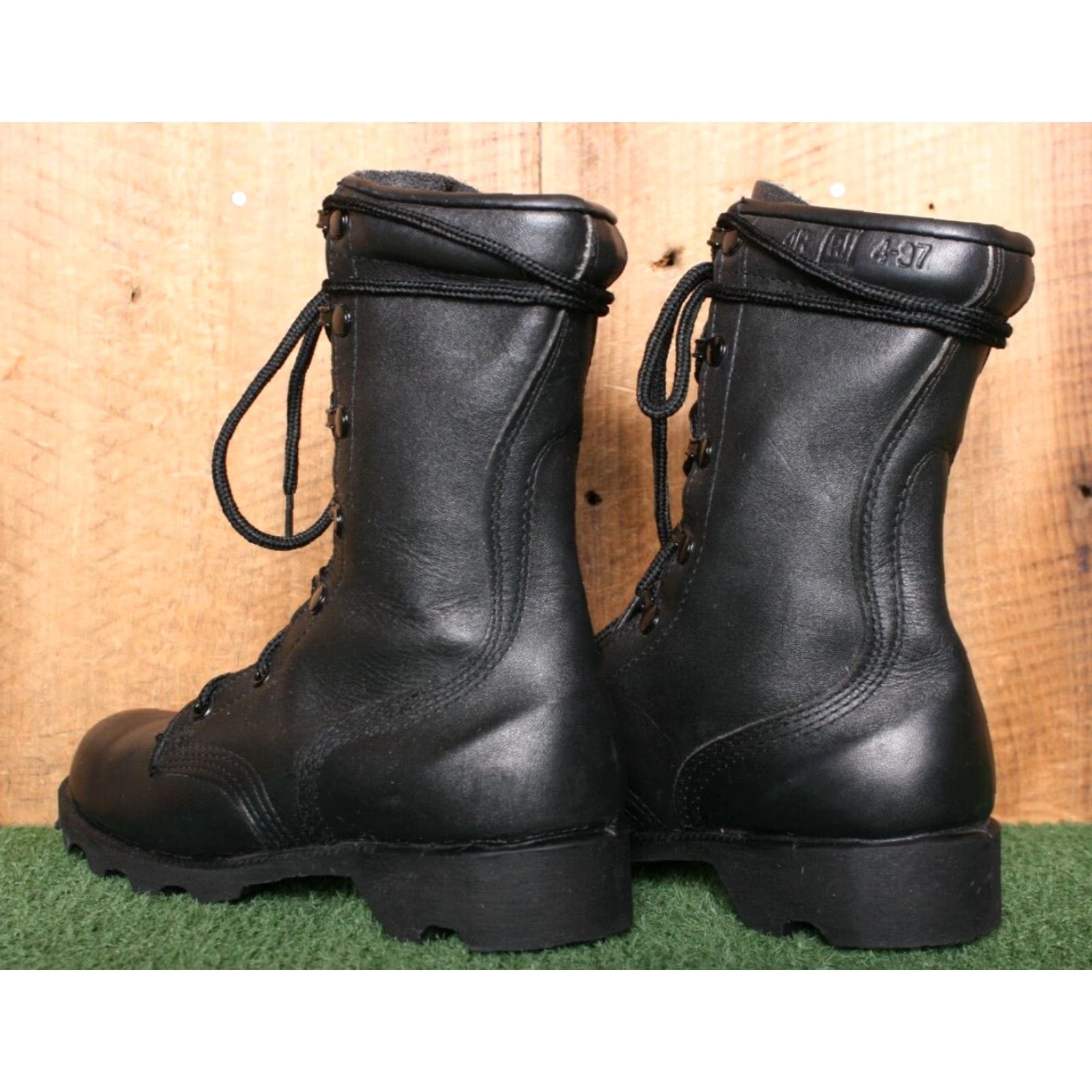 Vintage VINTAGE Ro-SEARCH Black Leather Combat Boots Mens 4R (Regular Width) Size 4 US Shoes Men Black Combat Boots 1997 90s Size US 5 / EU 37 - 3 Thumbnail