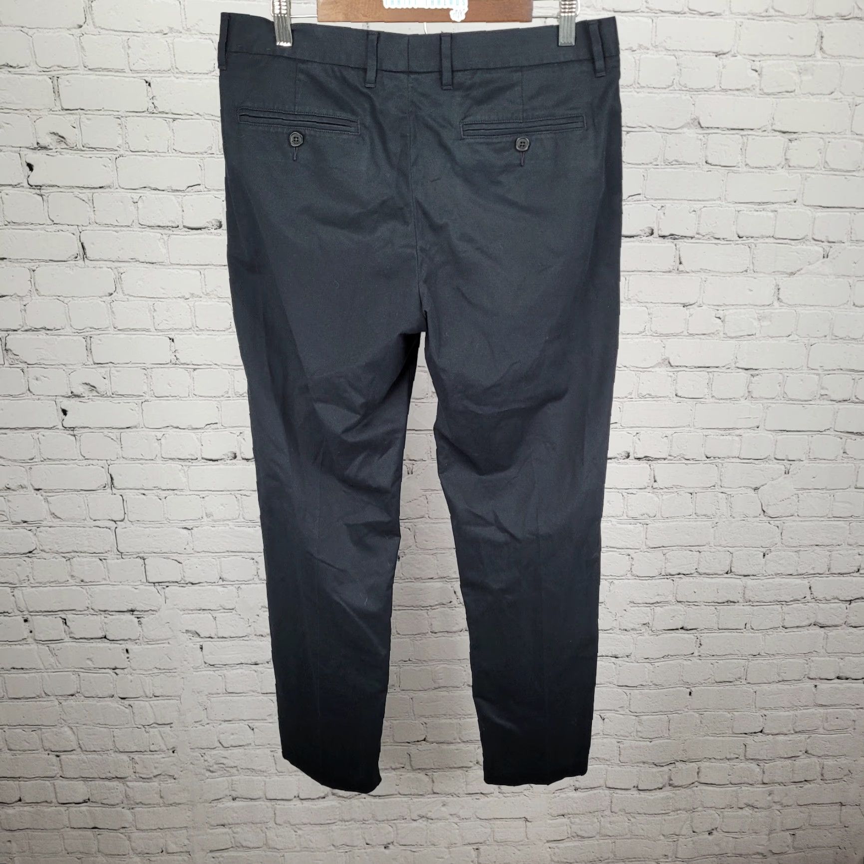 Bonobos Bonobos Pants 32x32 Black Slim Cotton Stretch Chino Flat Front Dress Mens Size US 32 / EU 48 - 2 Thumbnail