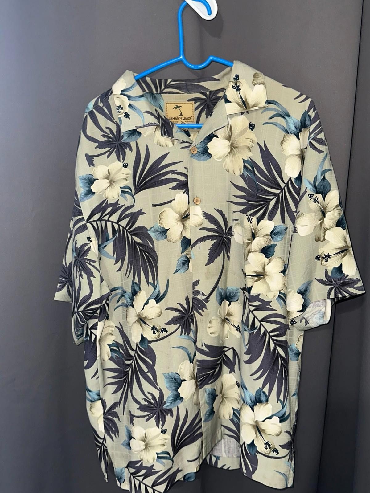 Designer Jamaica Jaxx 100% Silk Shirt L Size 42R - 1 Thumbnail
