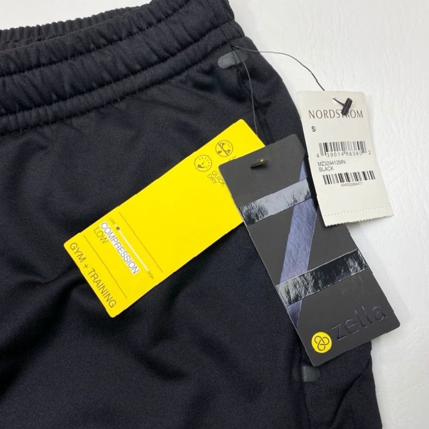 Vintage NWT Zella Leggings Womens Small Black Drawstring Elastic Waist Workout Yoga 8480 Size 28" / US 6 / IT 42 - 6 Thumbnail