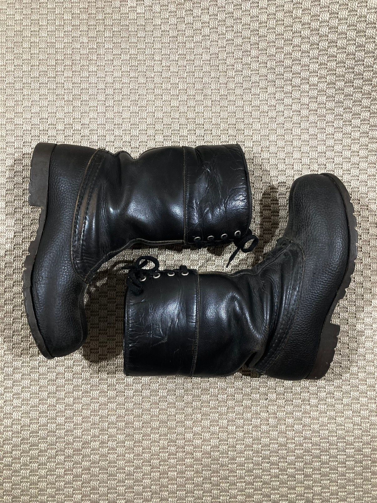 Pre-owned Military X Vintage 80's Swedish Military Boots In Black