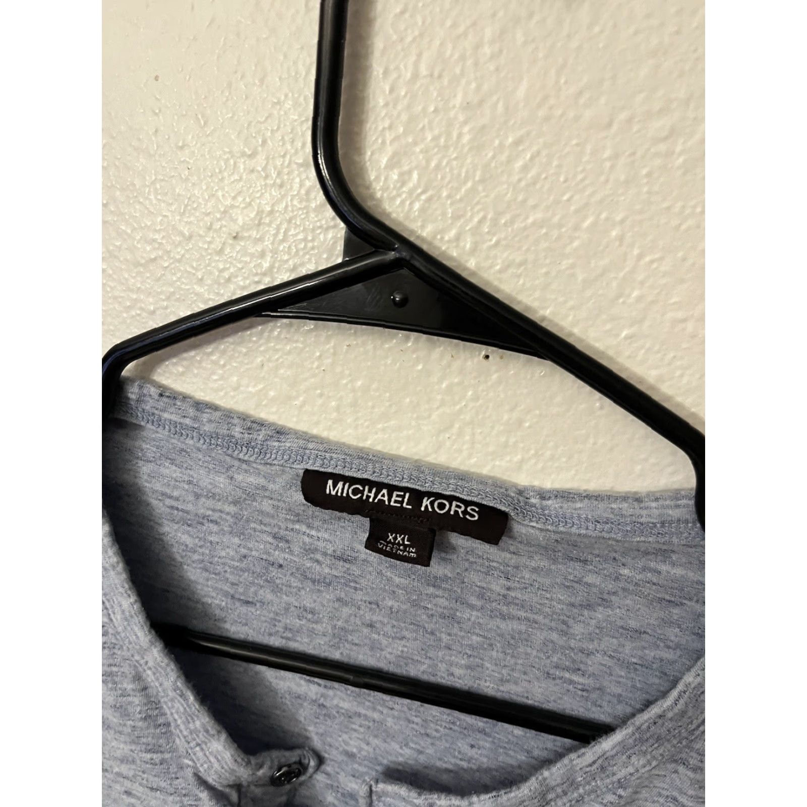 Michael Kors Michael Kors Shirt Men 2XL Blue Henley Long Sleeve Logo Regular Fit Mens Size US XXL / EU 58 / 5 - 3 Thumbnail
