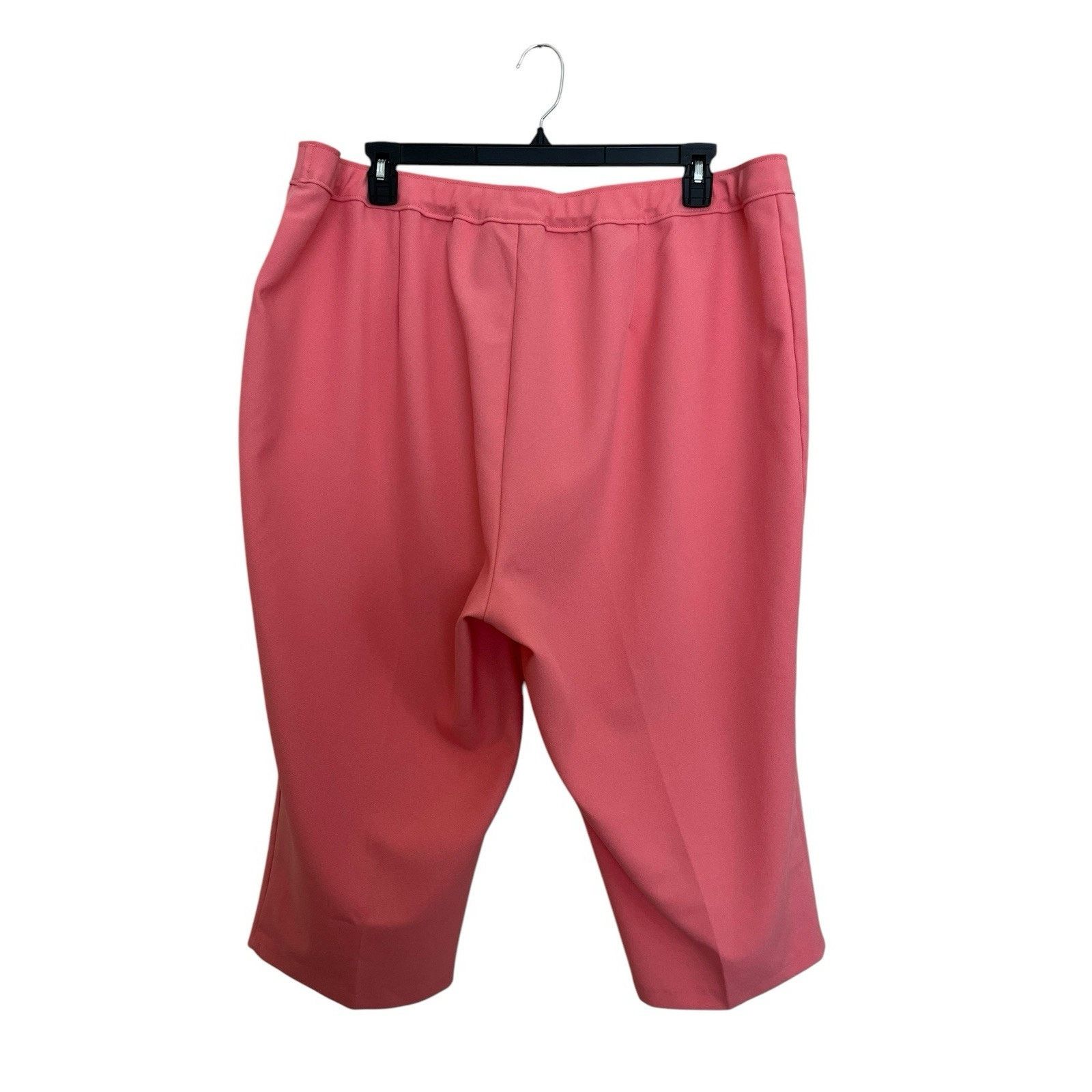 Vintage Bend Over | Coral Pink Elastic Waist Cropped Pants Vtg 28W Size 42" / US 20 - 3 Thumbnail