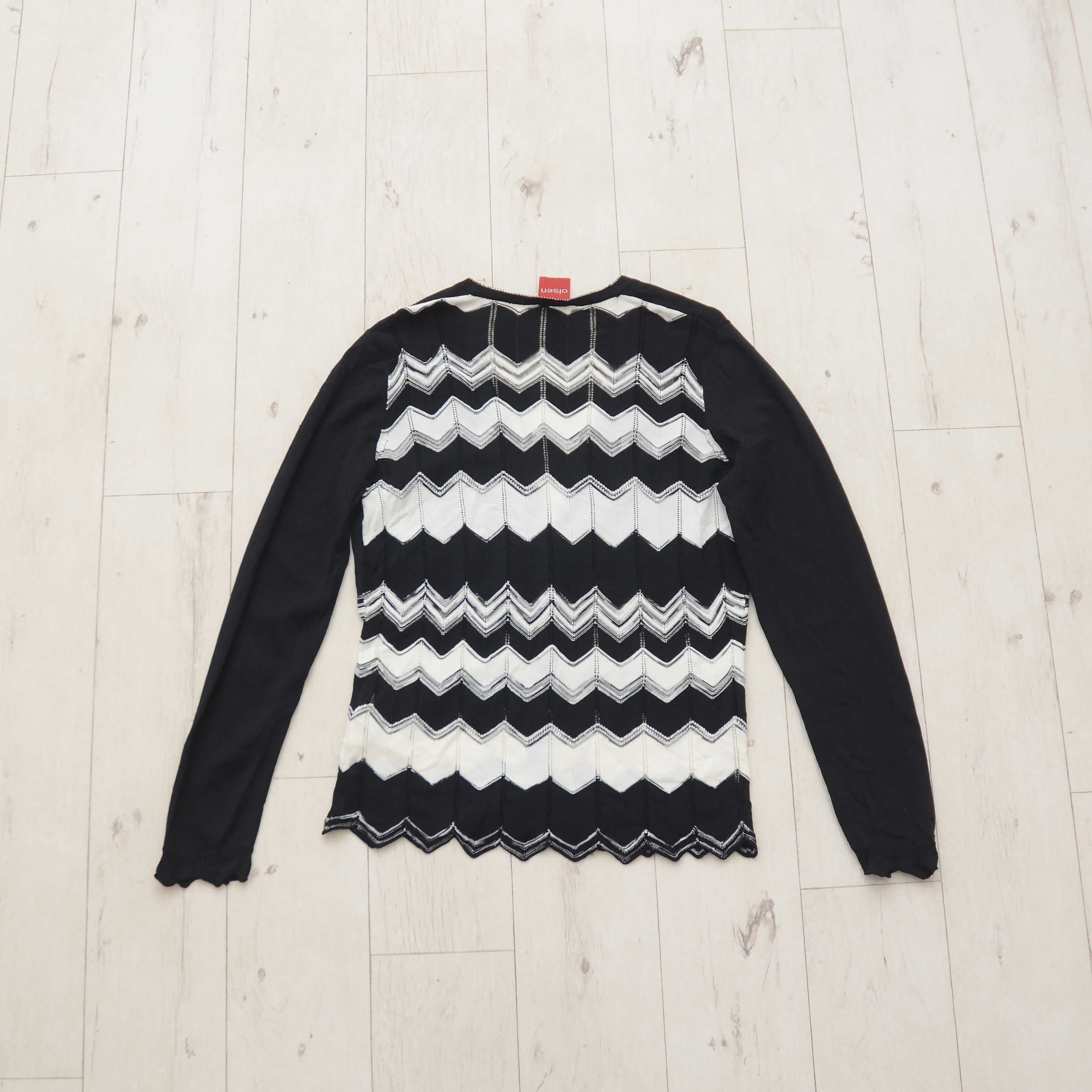 Vintage Sigrid Olsen Women's Chevron Open Knit Cardigan Sweater Size M / US 6-8 / IT 42-44 - 10 Thumbnail