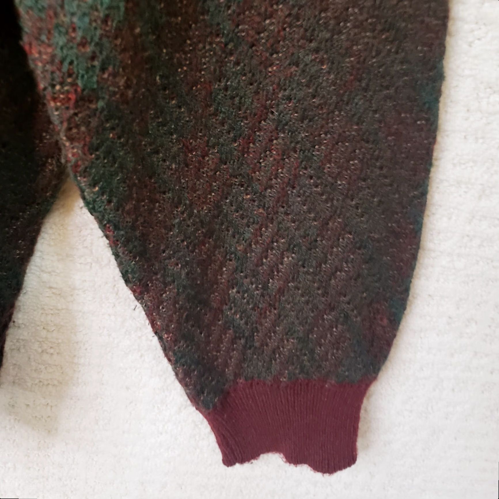 Jantzen VINTAGE Jantzen Sweater Mens L Crewneck Geometric Textured Maroon Brown Acrylic Knit Pattern Cosby Grandpa 00s Y2k Classic Pullover Size US L / EU 52-54 / 3 - 6 Thumbnail