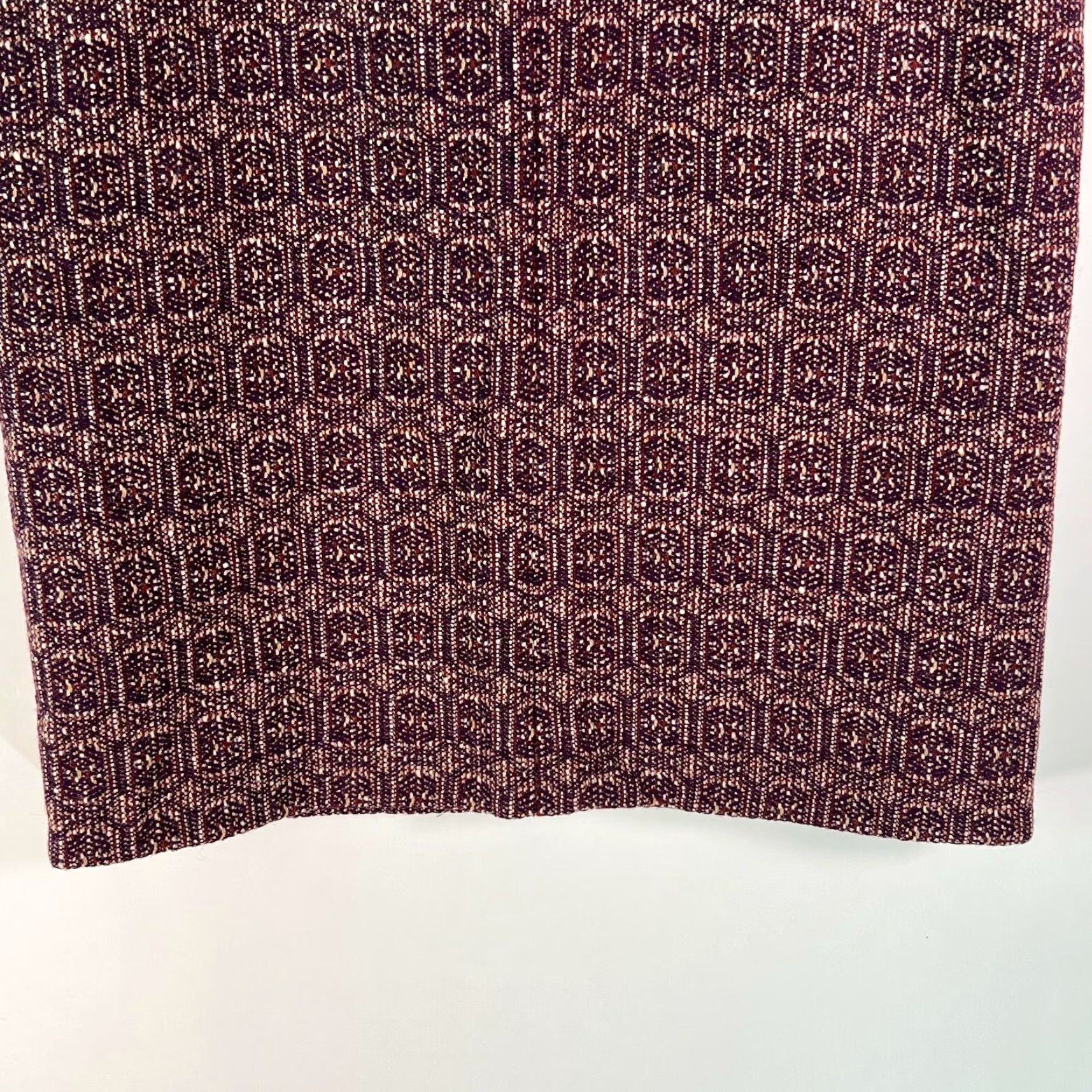Vintage Wool Pencil Skirt Women Size 14 Purple Geometric Print Size 36" / US 14 / IT 50 - 6 Thumbnail