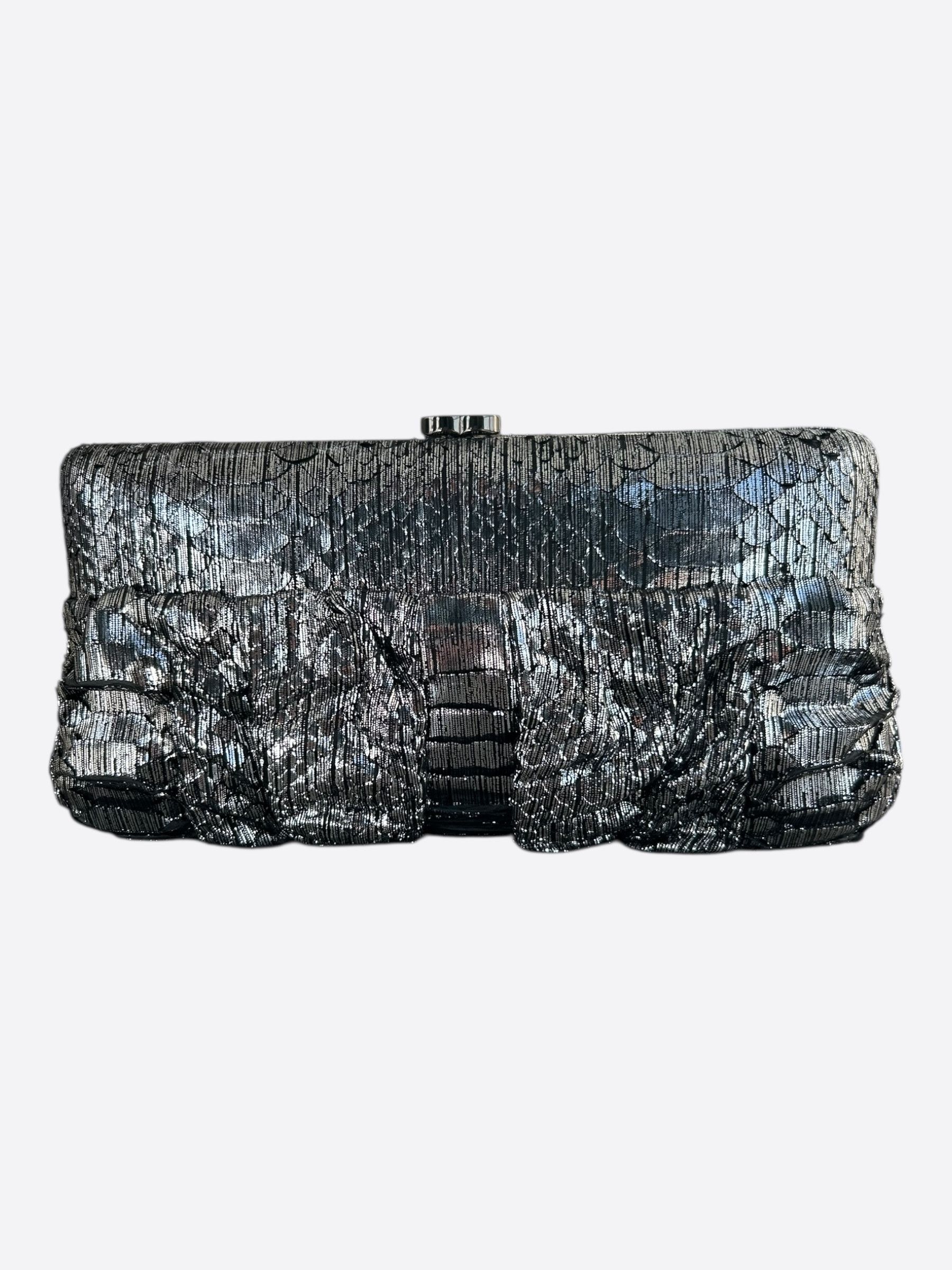 Chanel Chanel Silver Python Clutch on Chain Bag Size ONE SIZE - 3 Thumbnail