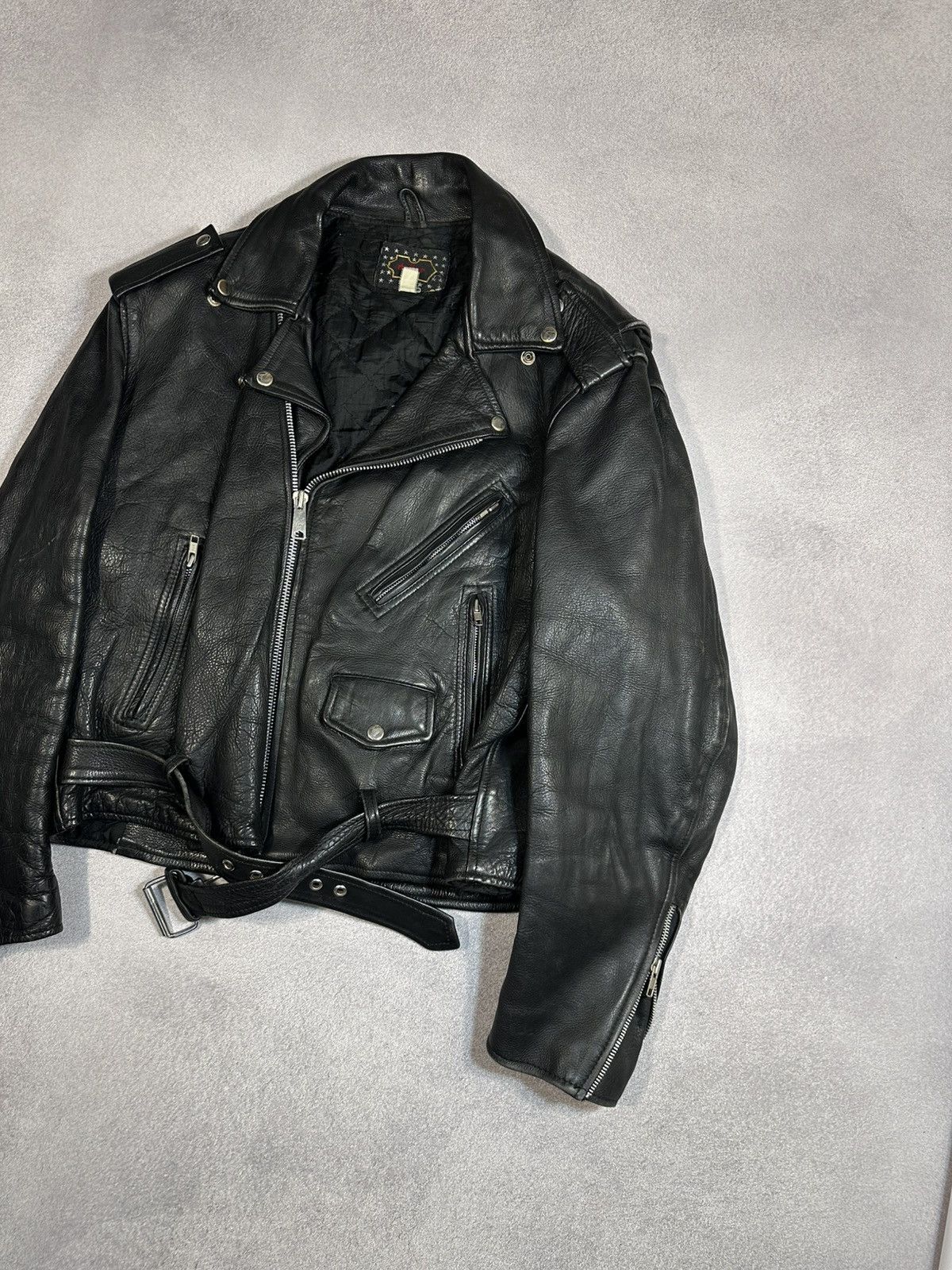 Other Vintage Dollar Men’s Heavy Leather Moto Jacket Sz M Size US M / EU 48-50 / 2 - 2 Thumbnail