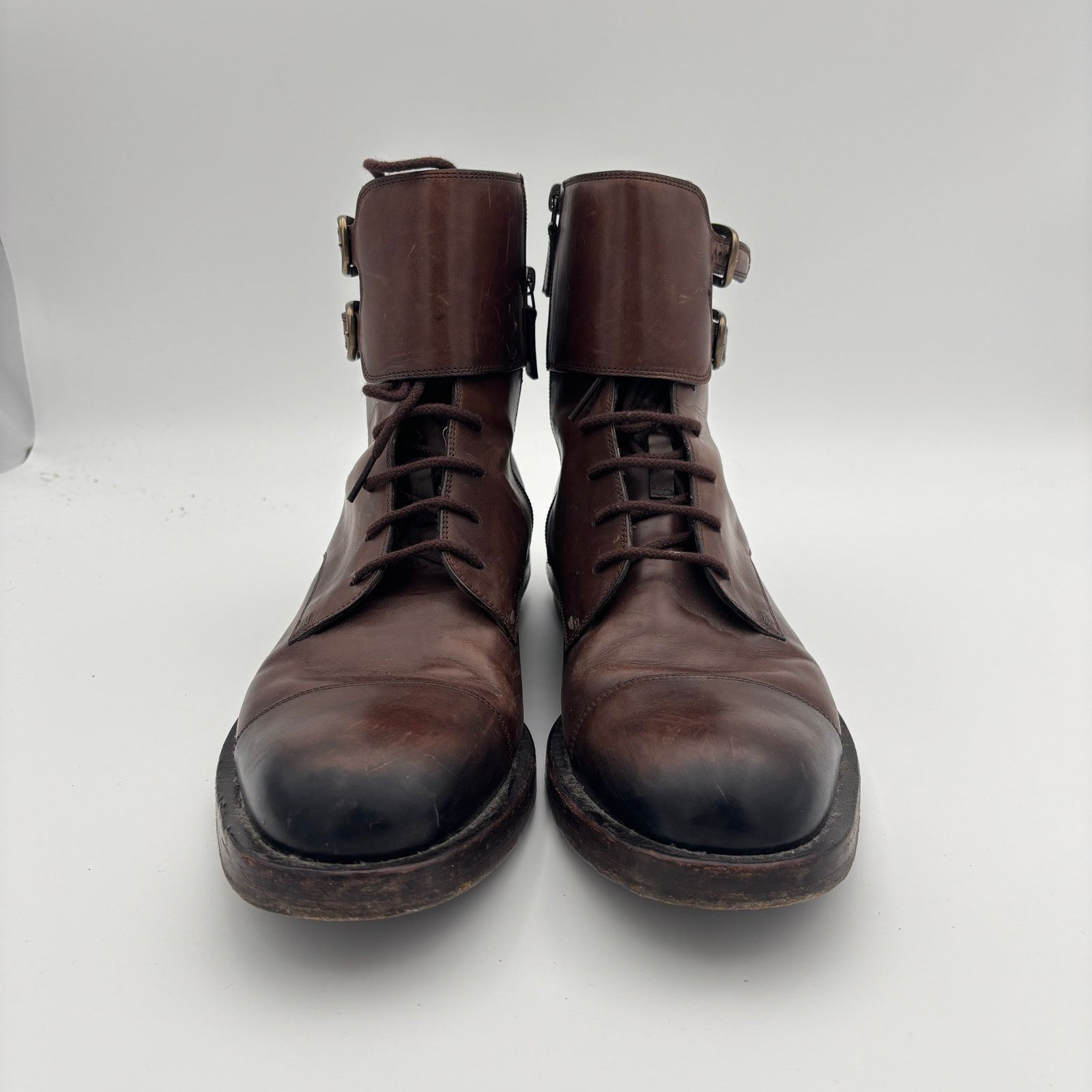 Gucci Gucci Officer Double Buckle Leather Military Boots Men's 11 Size US 11 / EU 44 - 2 Thumbnail