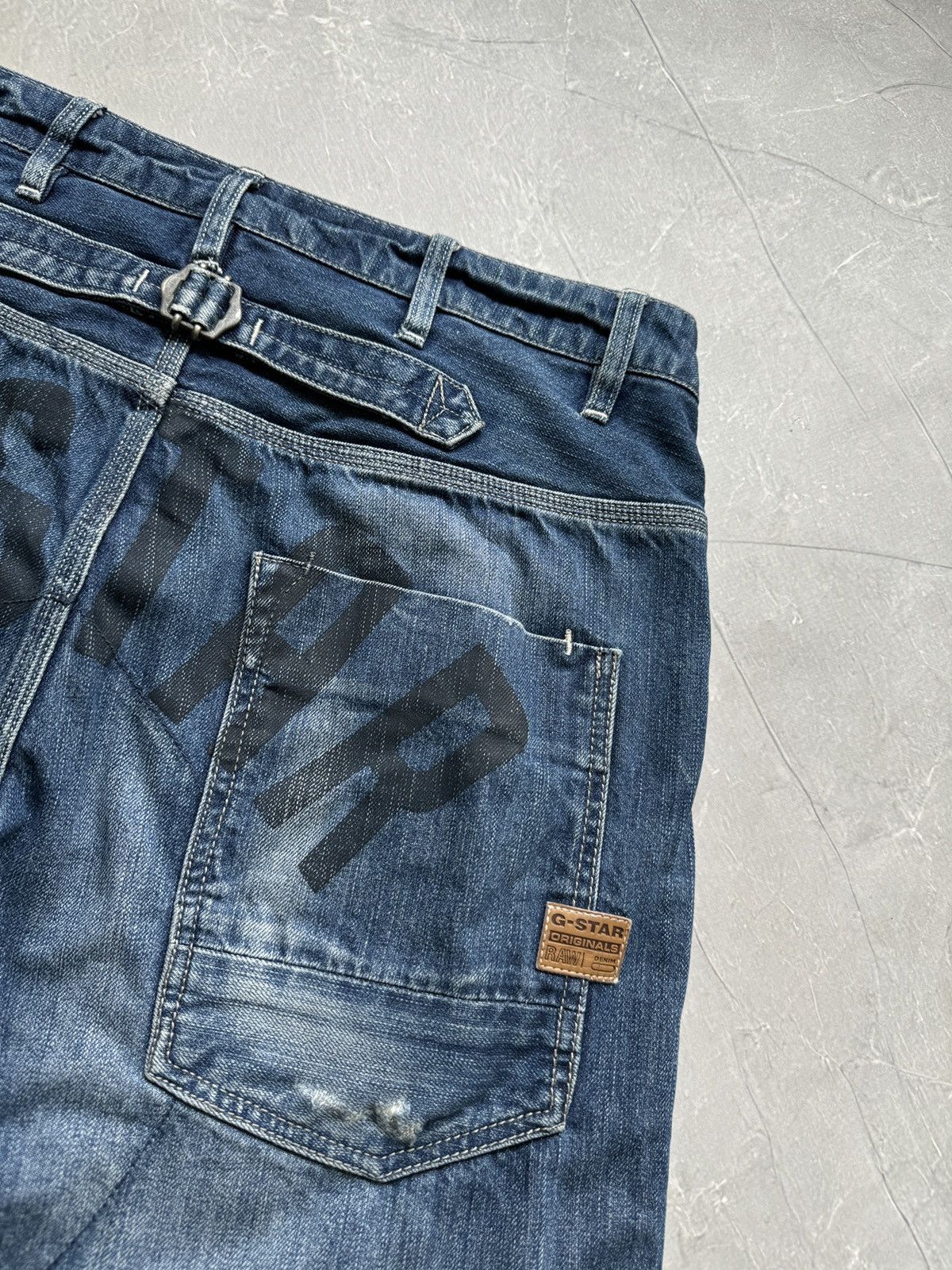 G-Star Vintage G-Star Raw Big Logo Back Buckle Denim Shorts Baggy Size US 34 / EU 50 - 15 Thumbnail