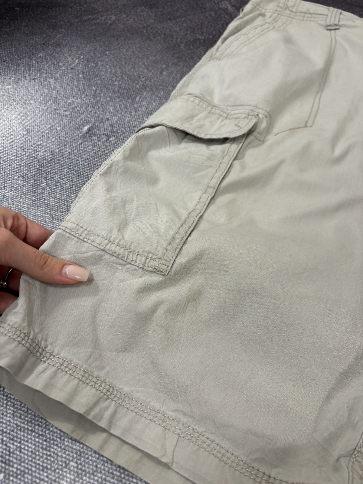 Lee Vintage Lee Y2K Beige American Hype Baggy Cargo Shorts Size US 38 / EU 54 - 7 Thumbnail