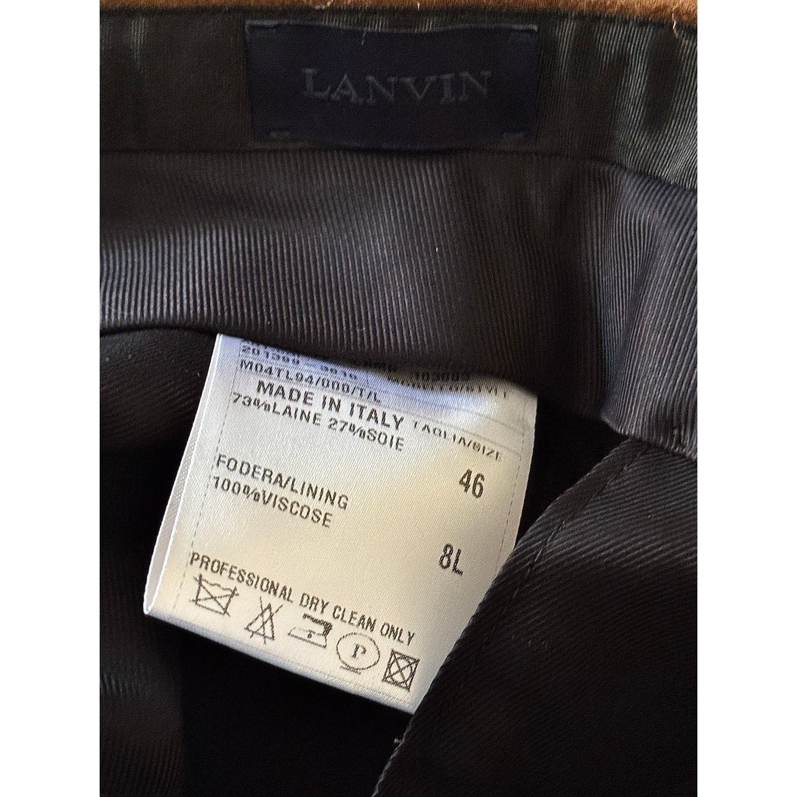 Lanvin Lanvin NWT Men's Wool Silk Blend Brown Straight-Fit Pants Size US 30 / EU 46 - 3 Thumbnail