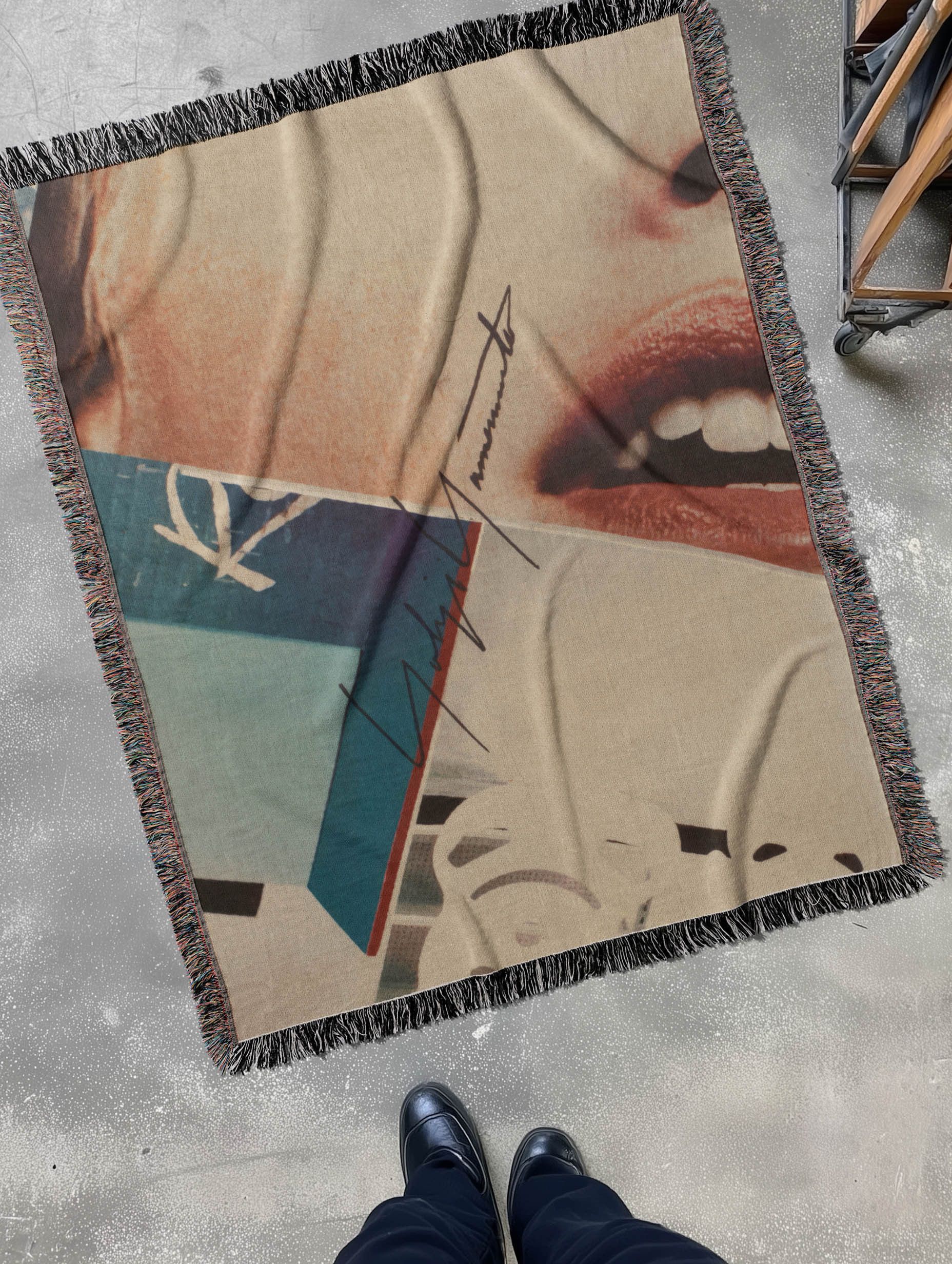 Yohji Yamamoto Yohji Yamamoto Blanket Woven Jacquard Art Fashion Gift Logo Size ONE SIZE - 1 Thumbnail