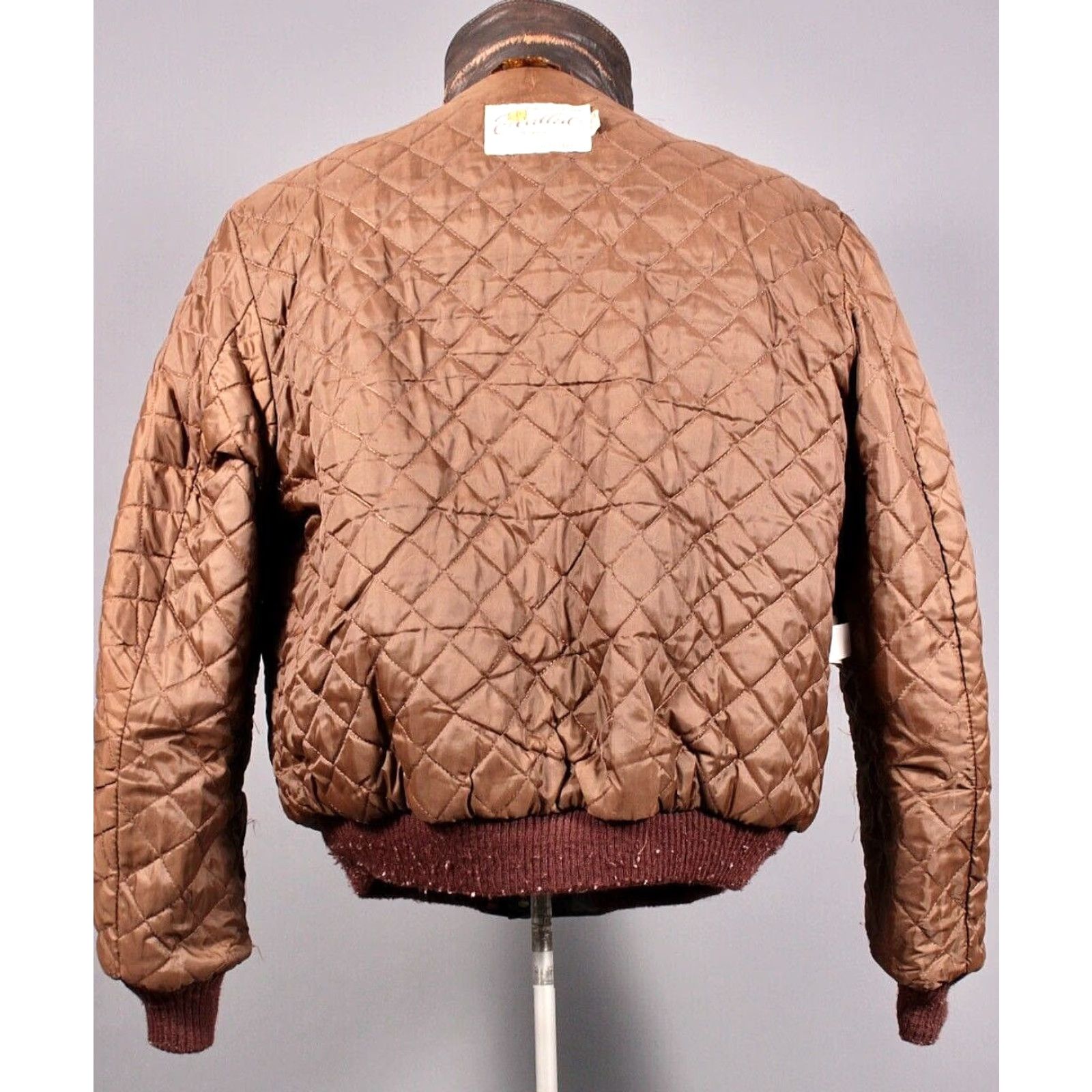 Vintage VTG Excelled Brown Leather Bomber Jacket Mens 70s 80s Sz 44 M 54 Chest Regular Size Vintage Jacket Size US S / EU 44-46 / 1 - 3 Thumbnail