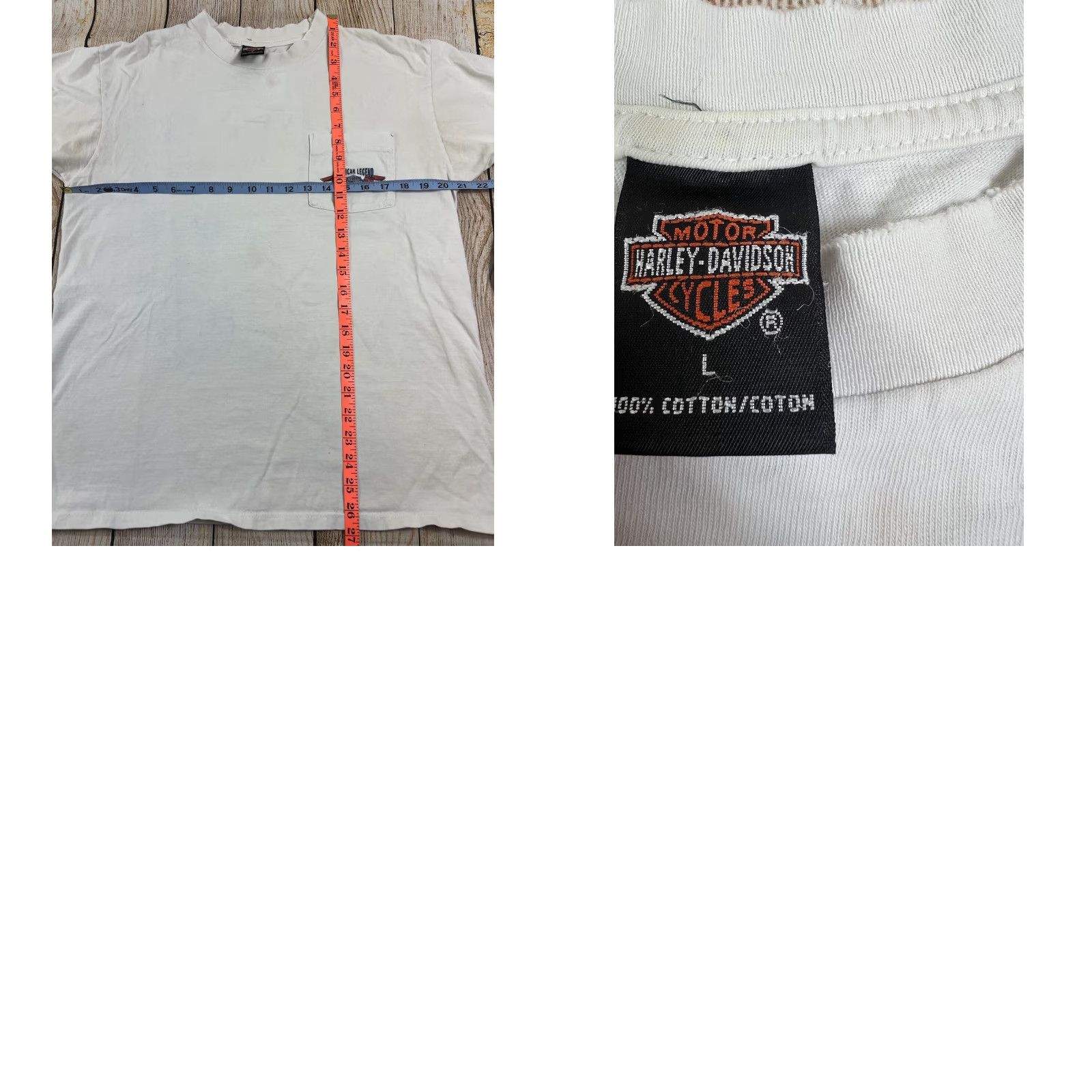 Harley Davidson VINTAGE Harley-Davidson Pocket T Shirt White Mens L 90s 1996 Distressed Cotton Size US L / EU 52-54 / 3 - 8 Thumbnail