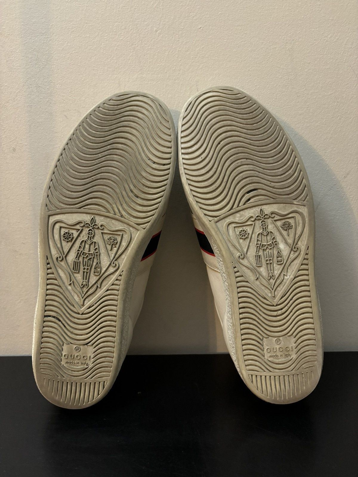 Gucci Gucci Ace Band Stripe Leather Sneakers White Red Size US 8 / IT 38 - 6 Thumbnail