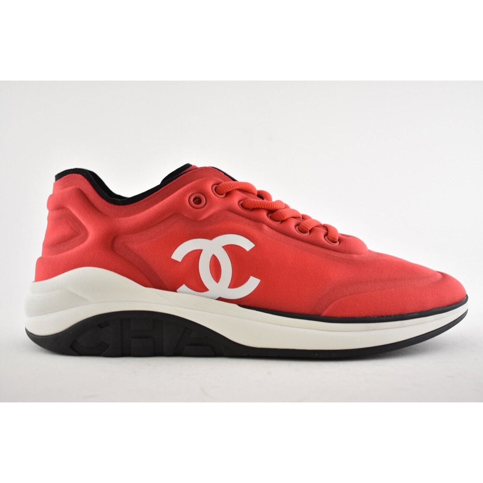 Chanel 19P Lycra CC Logo Lace Up Low Top Trainer Sneaker 36.5 Size US 6.5 / IT 36.5 - 1 Thumbnail