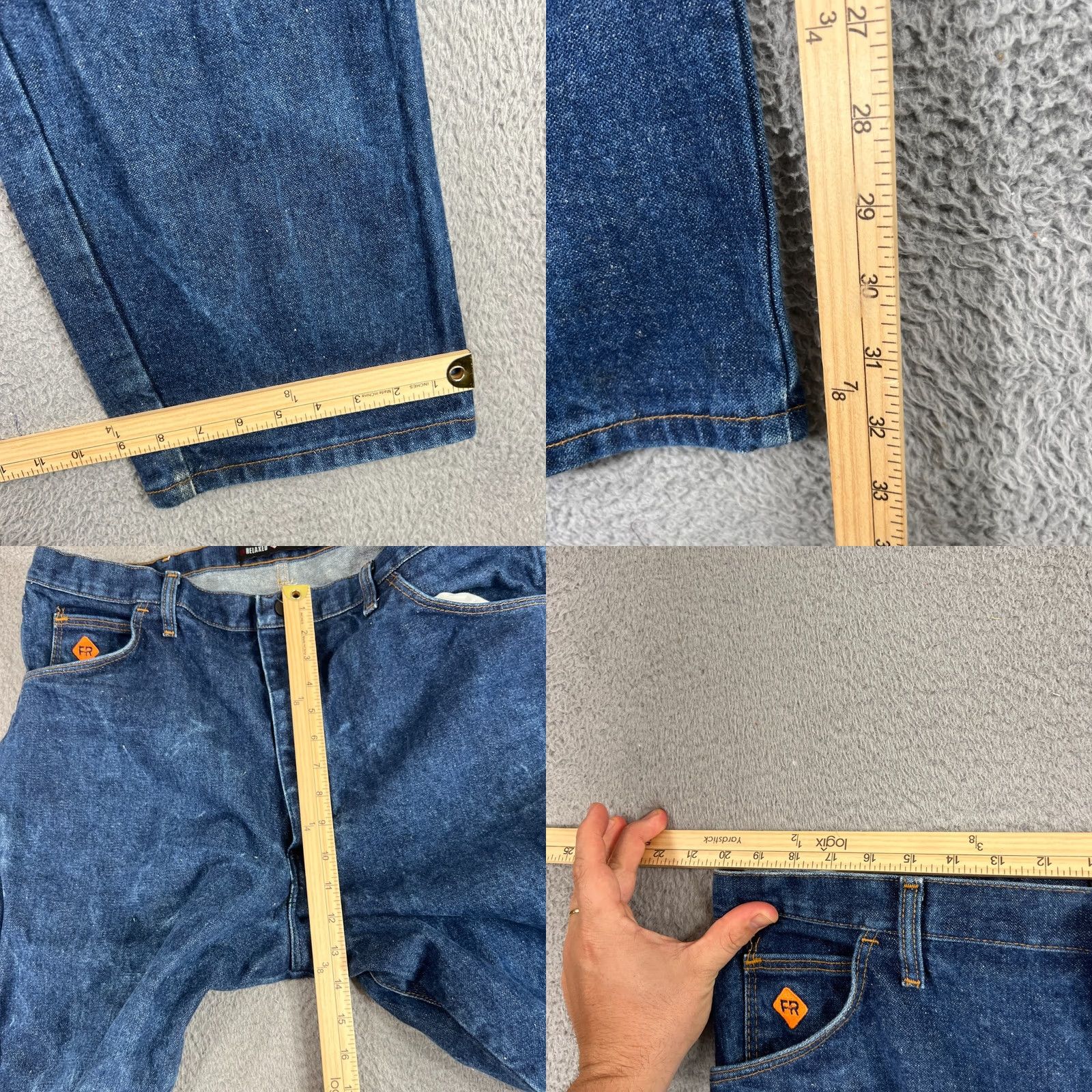 Wrangler Wrangler Flame Resistant Jeans 13MWZ FR Blue 40x32 Regular Mens Jeans Vintage No Blue Denim Size US 40 / EU 56 - 8 Thumbnail