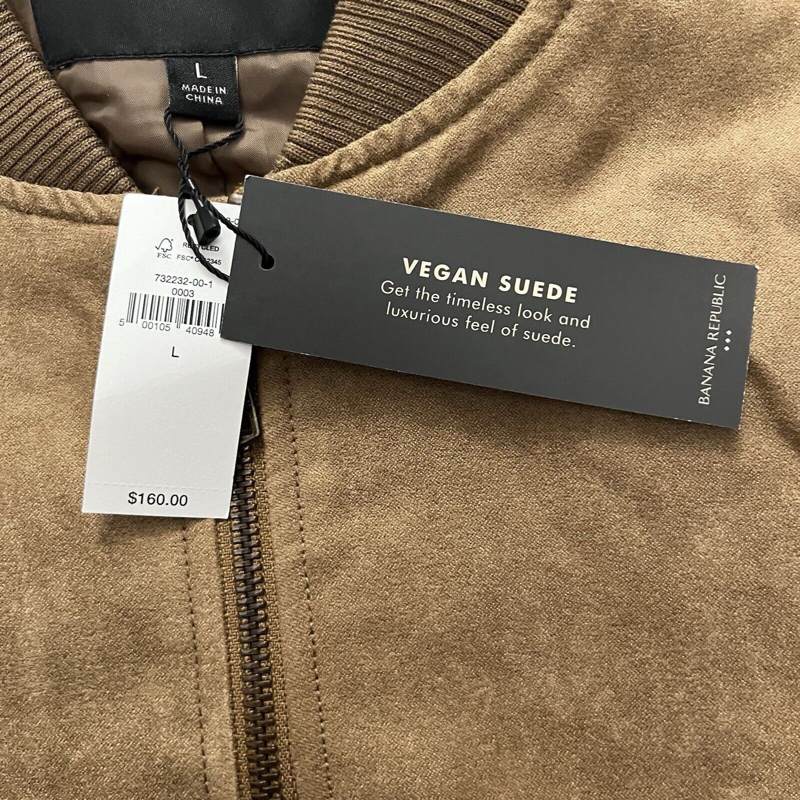 Banana Republic NWT Banana Republic - Men - VEGAN SUEDE BOMBER Large Brown Size US L / EU 52-54 / 3 - 2 Thumbnail