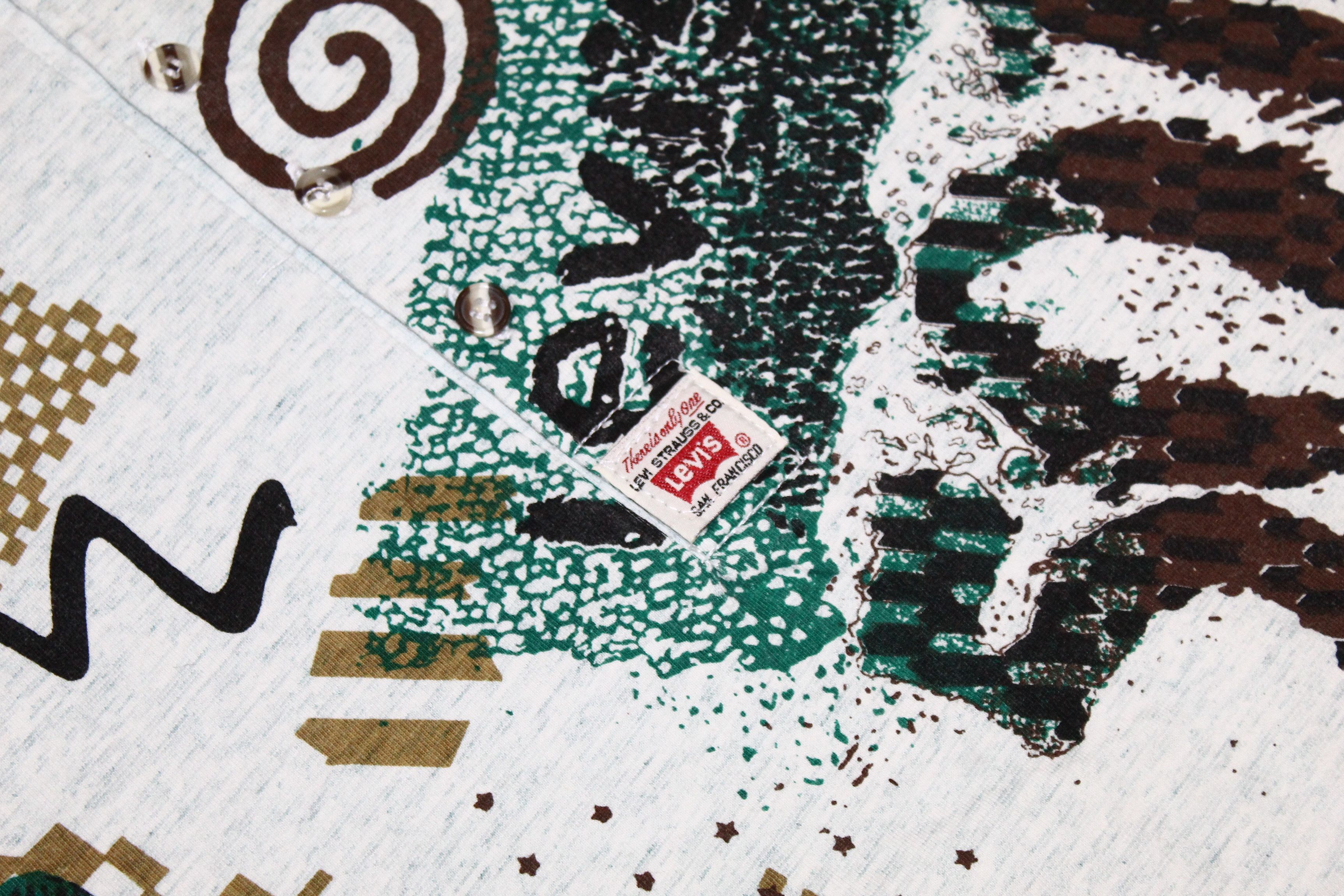 Levi's VTG🔥 90s Levi's 501 abstract art melange baggy t-shirt Size US L / EU 52-54 / 3 - 8 Thumbnail