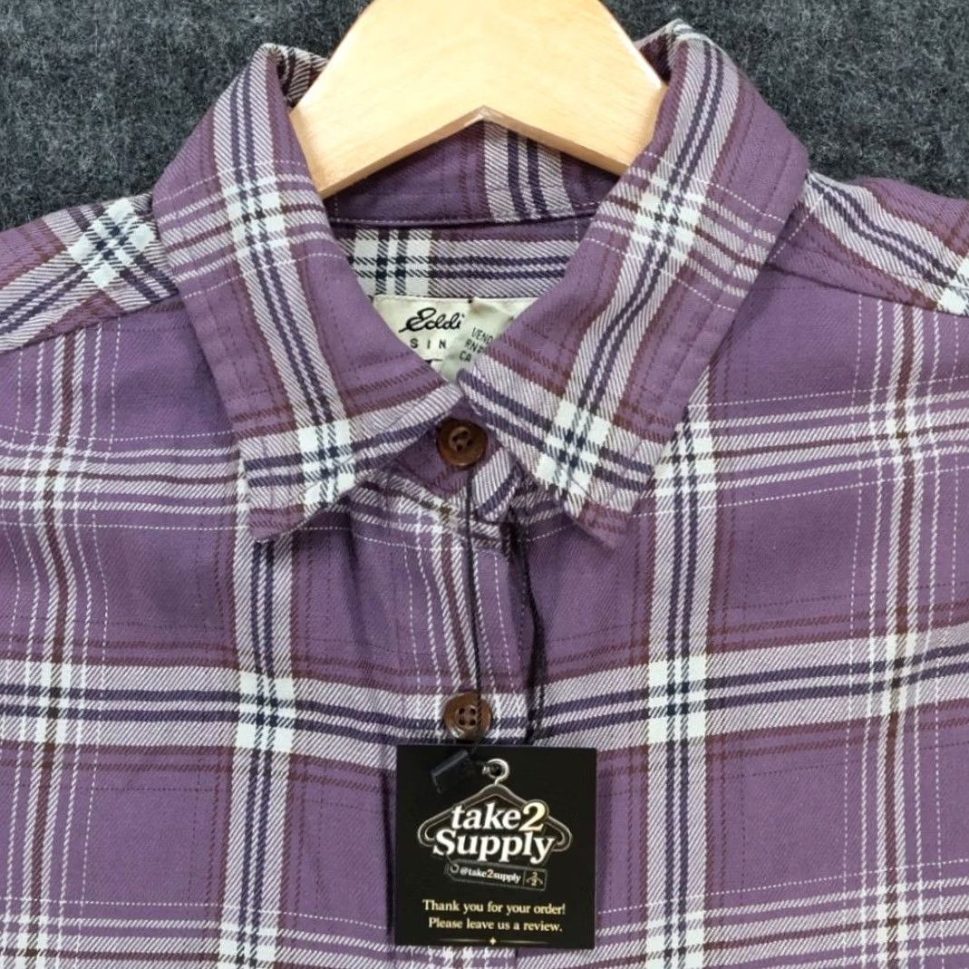 Eddie Bauer Eddie Bauer Flannel Shirt Women Medium Purple Excellent Plaid Long Sleeve Cotton Size M / US 6-8 / IT 42-44 - 3 Thumbnail