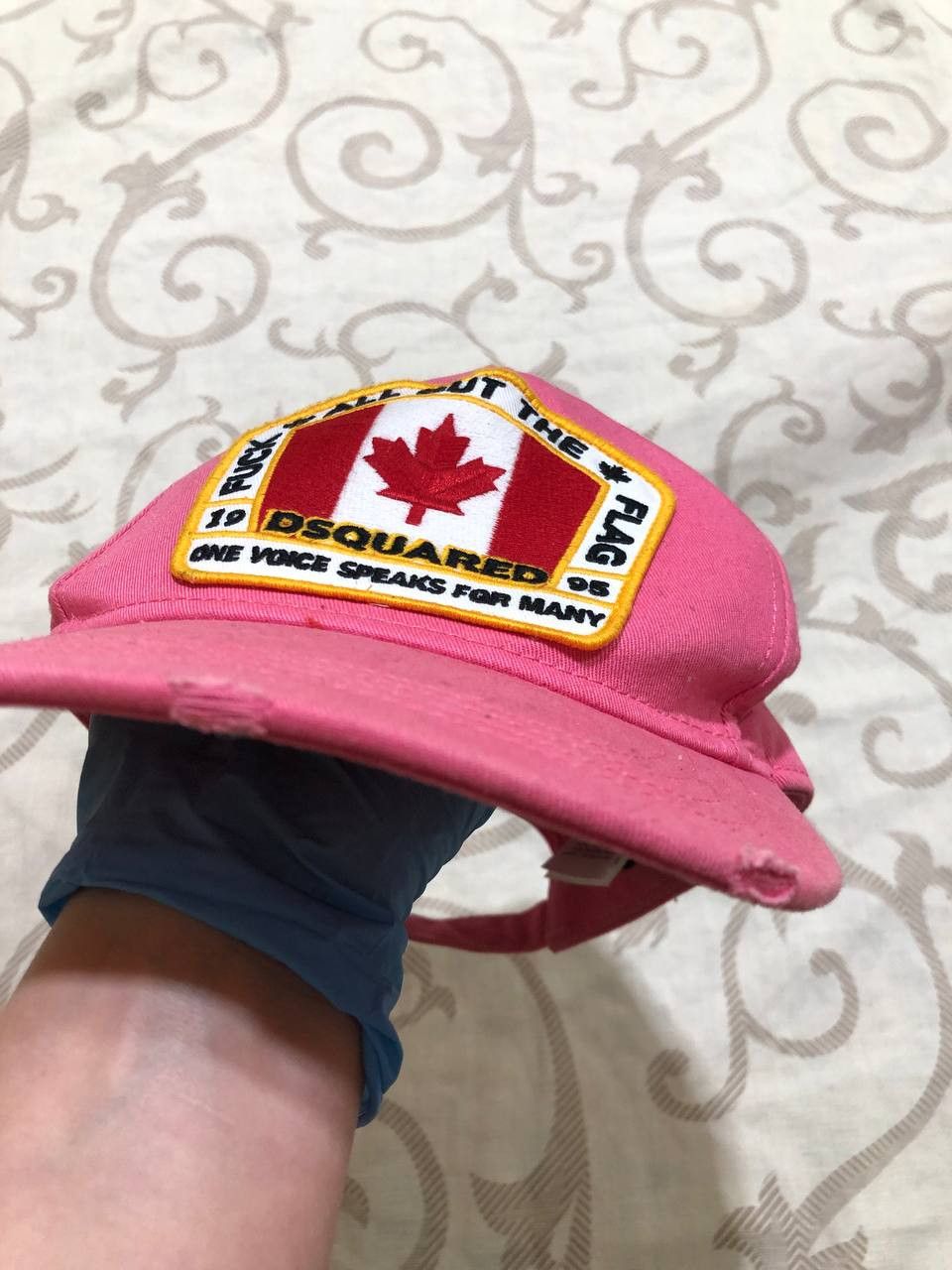 Dsquared2 Dsquared2 “Fuck All But The Flag” Pink Trucker Cap Hat Size ONE SIZE - 4 Thumbnail