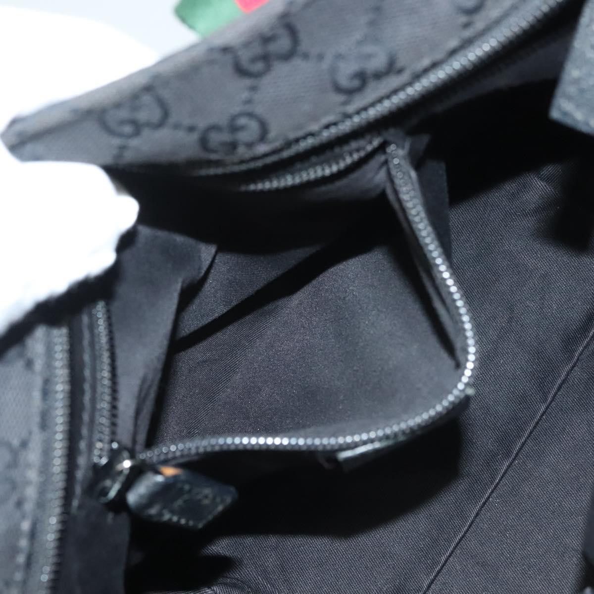 Gucci GUCCI GG Canvas Web Sherry Line Tote Bag Black Silver Size ONE SIZE - 20 Thumbnail