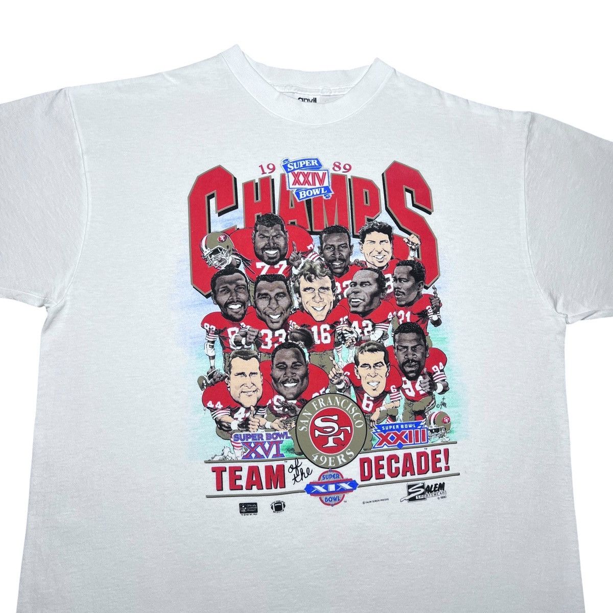 Salem Sportswear 1989 NFL San Francisco 49ers Caricature Salem Sportswear Tee Size US XL / EU 56 / 4 - 5 Thumbnail