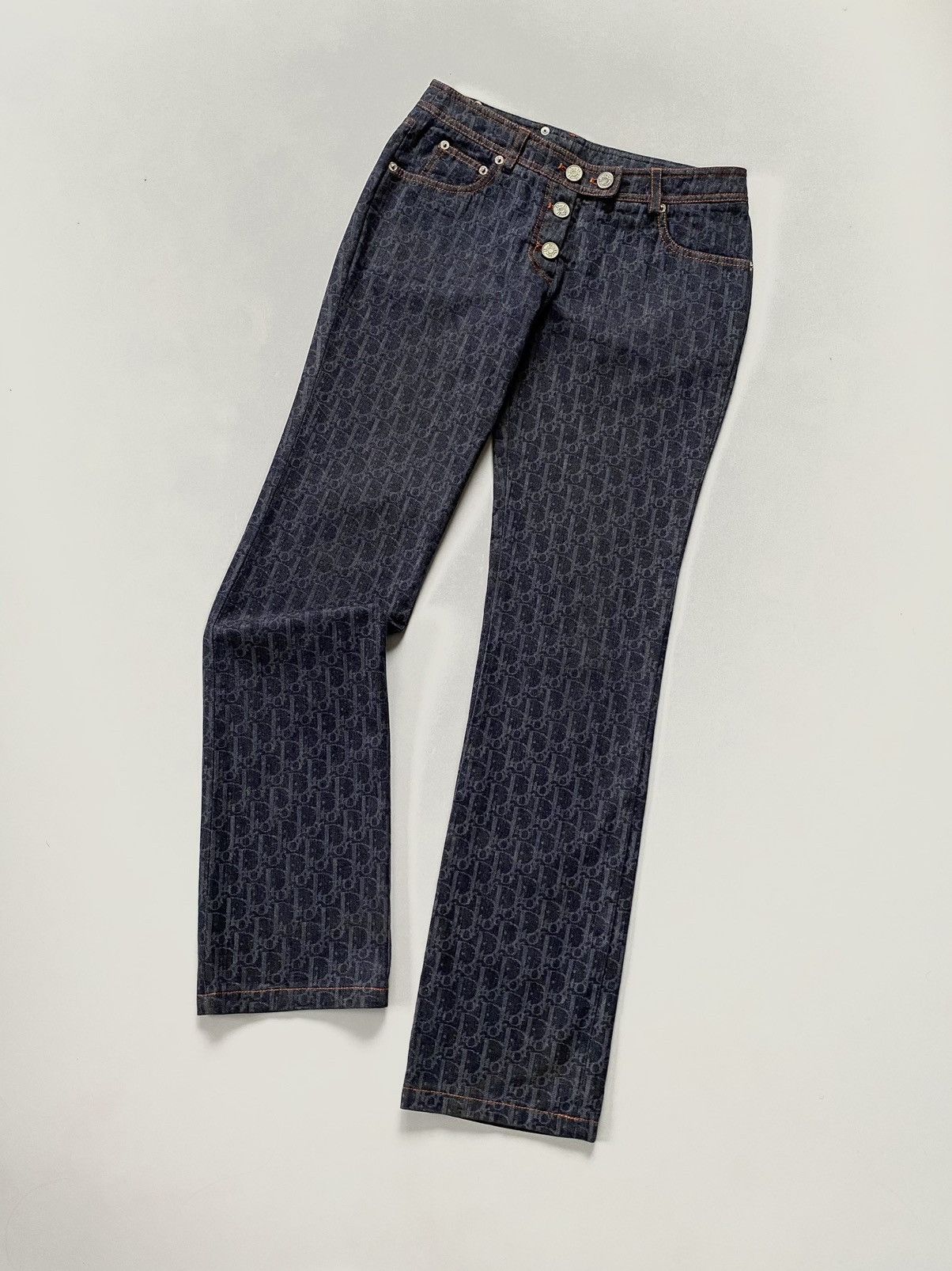 Dior 🔥F/W06 Dior by John Galliano Oblique Flight Monogram Jeans Size 27" / US 4 / IT 40 - 2 Thumbnail