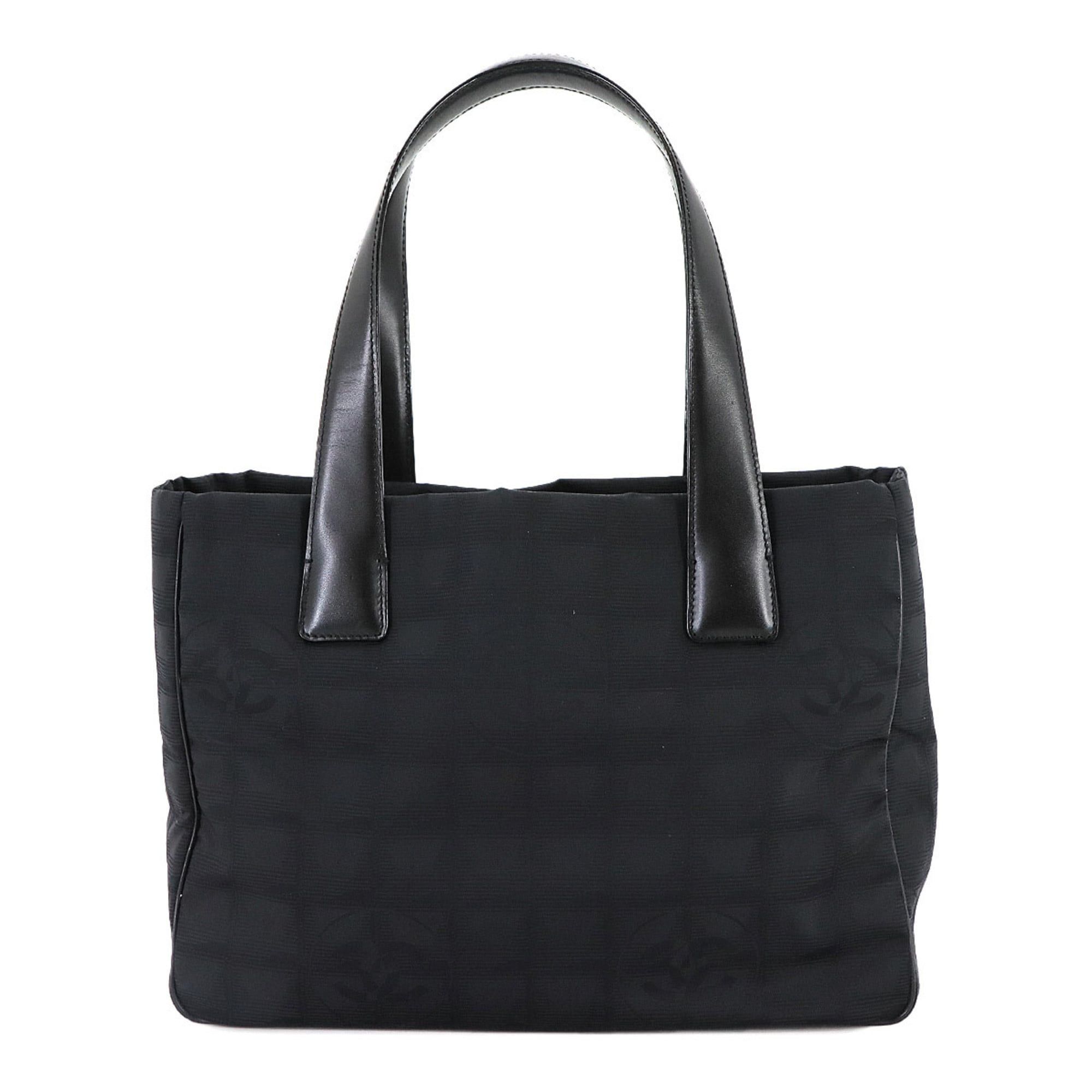 CHANEL New Travel Line Tote PM Bag Nylon Jacquard Leather Black A20457