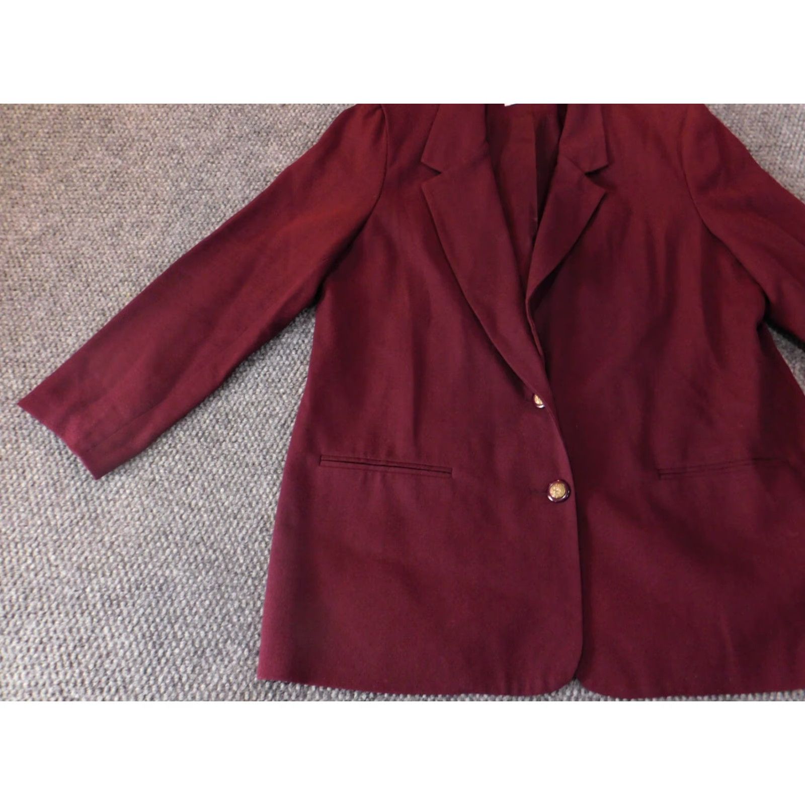 Vintage Alfred Dunner Blazer Womens Jacket 14 Purple Wool Solid Long Sleeve Two-Button Classic Jeweled Embroidered Trench Coat Fall Spring Casual Vintage No Size XL / US 12-14 / IT 48-50 - 4 Thumbnail
