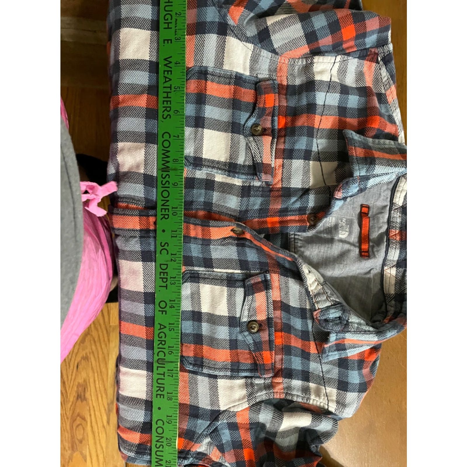 The North Face VINTAGE THE NORTH FACE Men's Flannel Shirt Orange Blue Long Sleeve Medium Plaid Button-Up Shirt Mens Size US M / EU 48-50 / 2 - 4 Thumbnail
