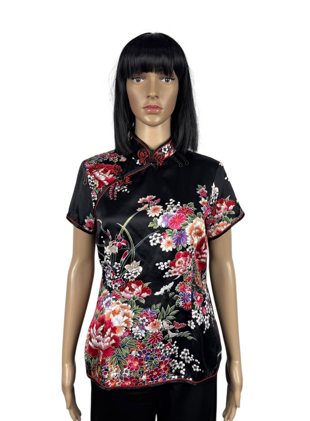 Chinese Laundry × Designer Alex Line Silk Blouse Chinese Native Printed Flowers size L Size L / US 10 / IT 46 - 1 Thumbnail