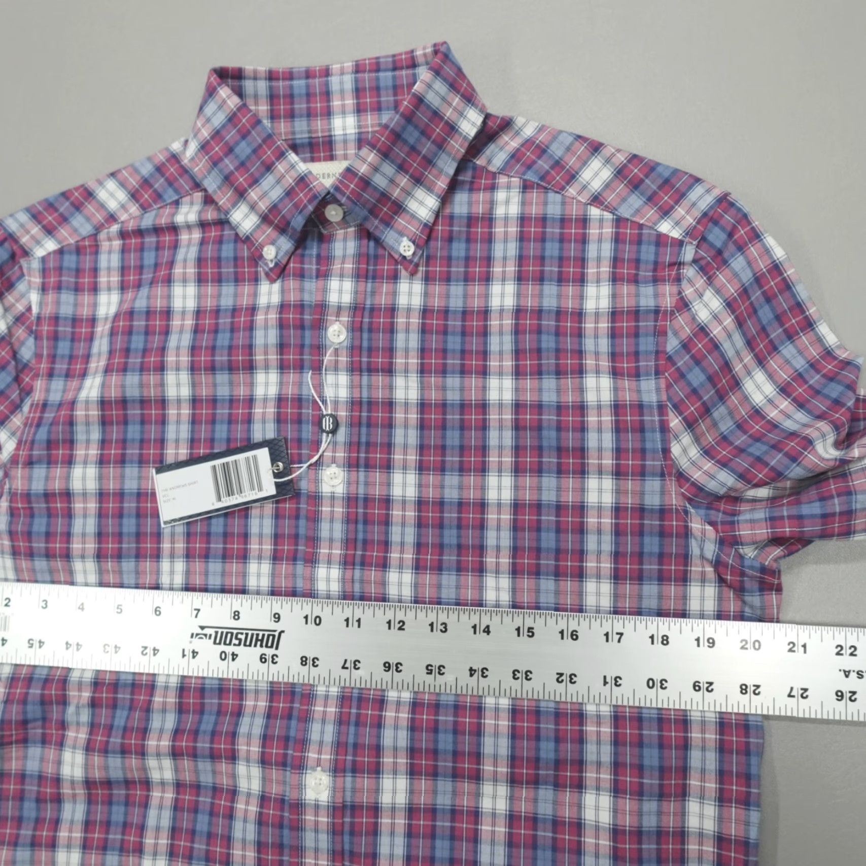 Vintage Holderness & Bourne The Andrews Tailored Fit Shirt Mens M Stretch Plaid VCL Size US M / EU 48-50 / 2 - 6 Thumbnail