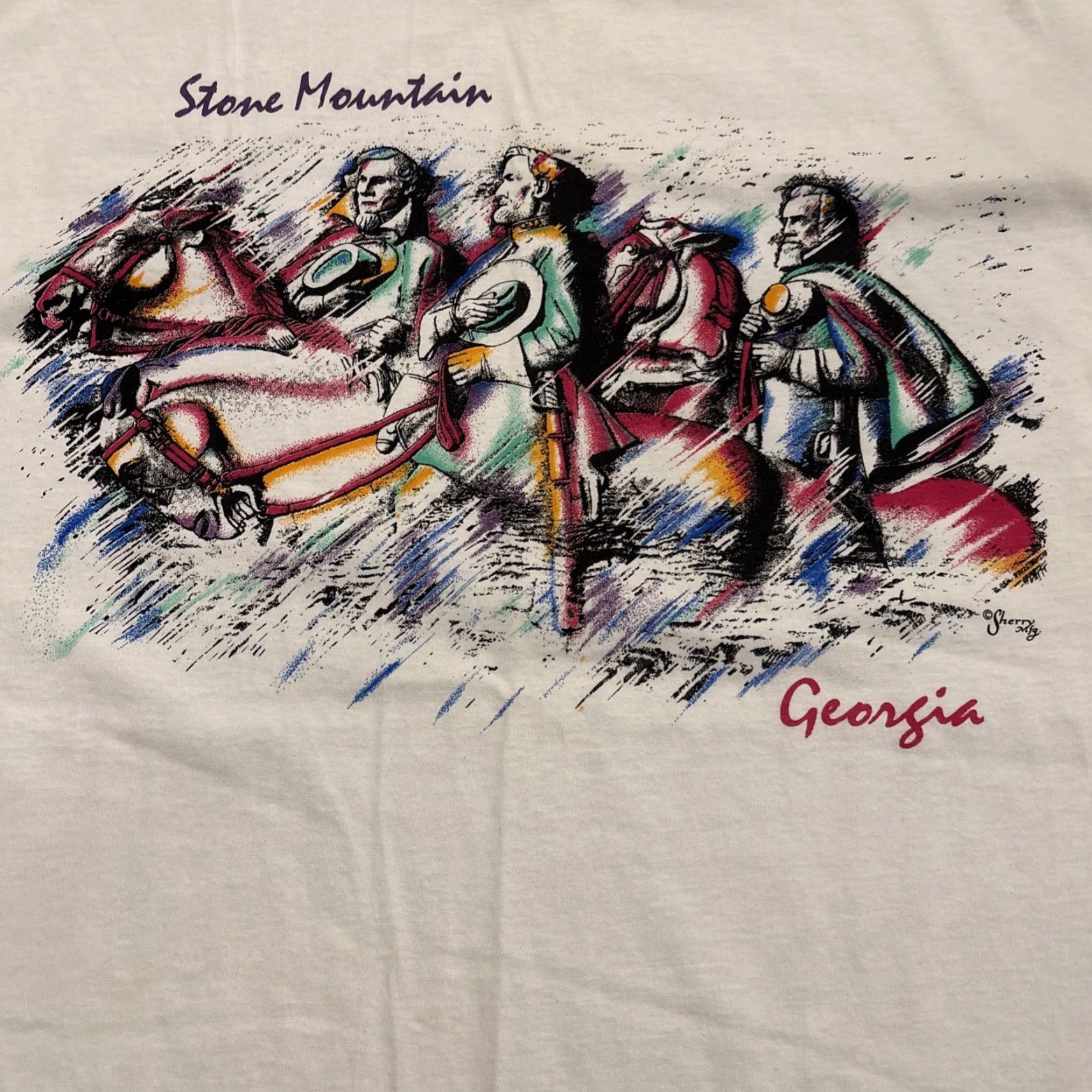 Vintage VINTAGE Sherrys Best Stone Mountain Georgia T-Shirt XL Beige 90s Mens Size US XL / EU 56 / 4 - 2 Thumbnail