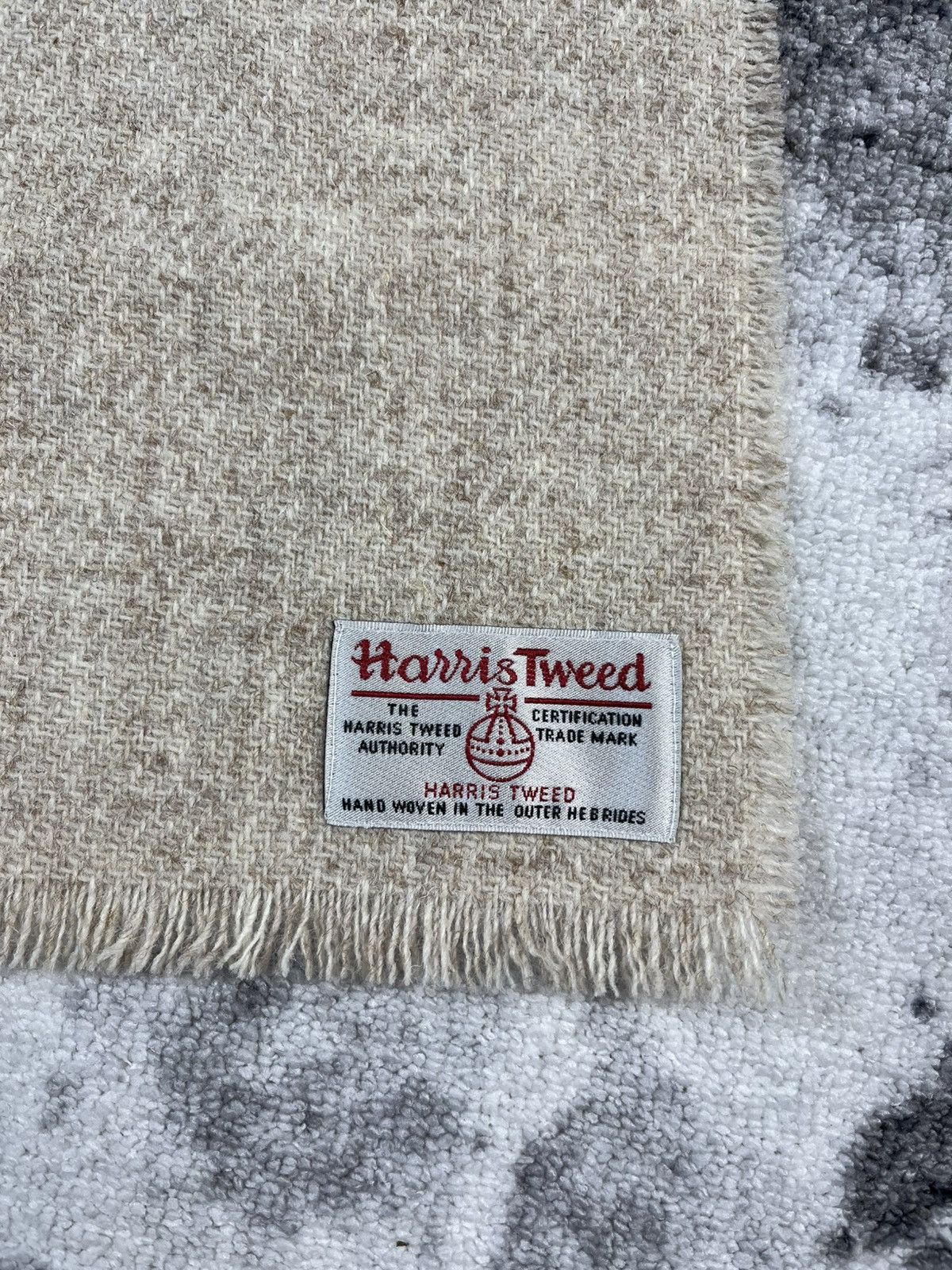 Harris Tweed Harris Tweed Beige Virgin Wool Scarf Made In Scotland Size ONE SIZE - 3 Thumbnail