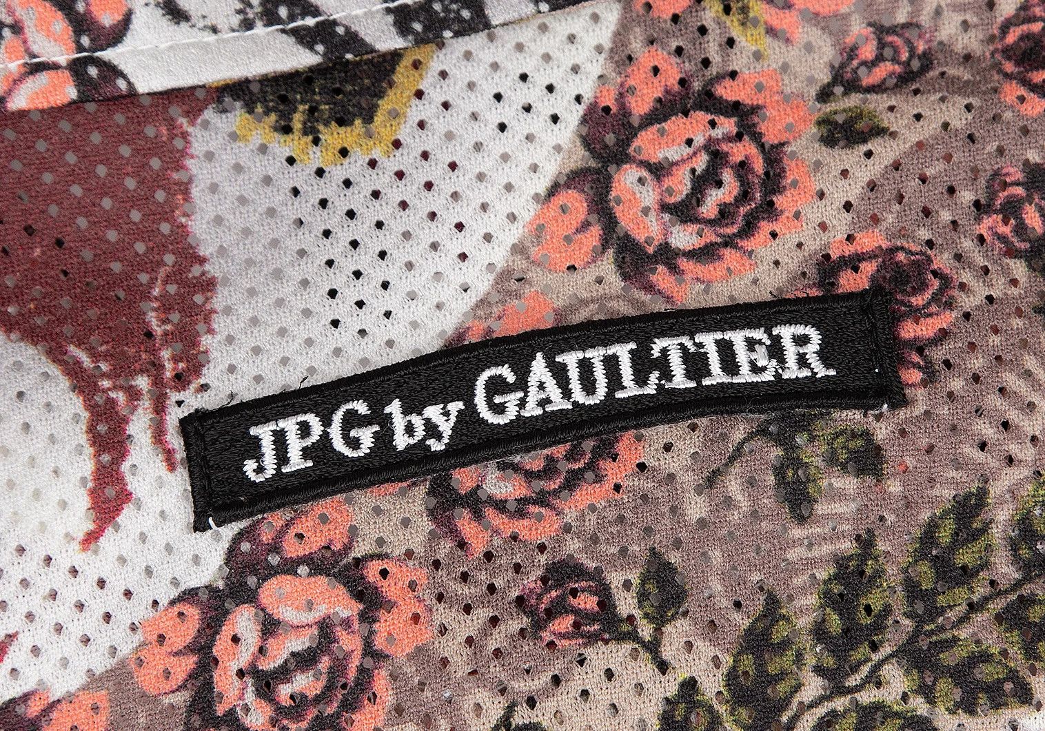 Jean Paul Gaultier Collage Print Poly Mesh Shirt in Mocha Multi Size 48 Size US M / EU 48-50 / 2 - 10 Thumbnail