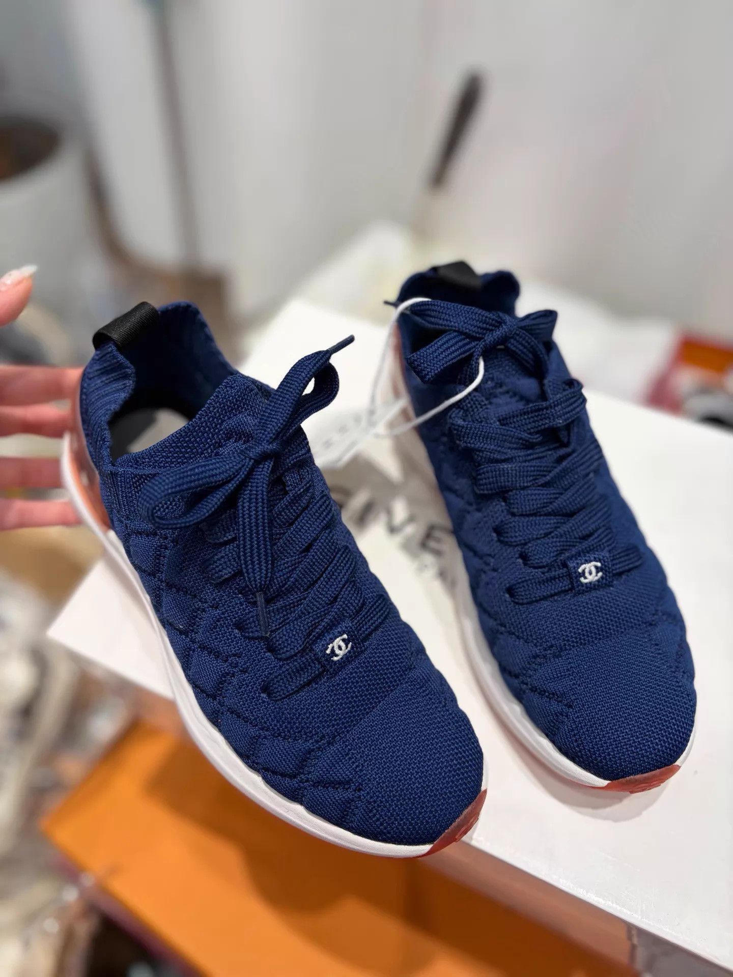 Chanel Chanel Blue Fabric Classic Sneaker 99 New 35 Size US 4.5 / IT 34.5 - 2 Thumbnail